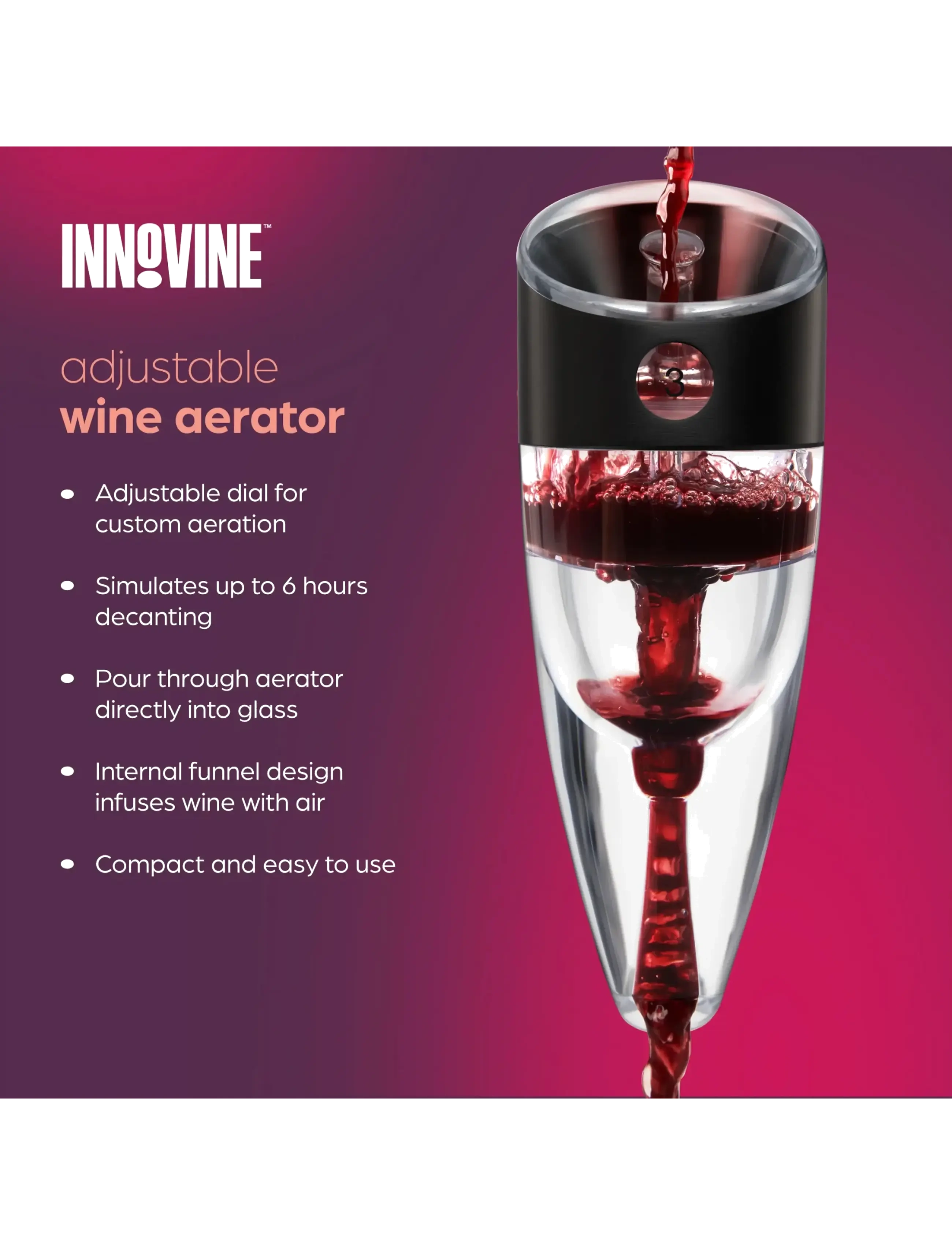 Innovine - Red Wine Pro 4-Piece Gift Set by Innovine - flasköppnare & vinförslutare - black - 3