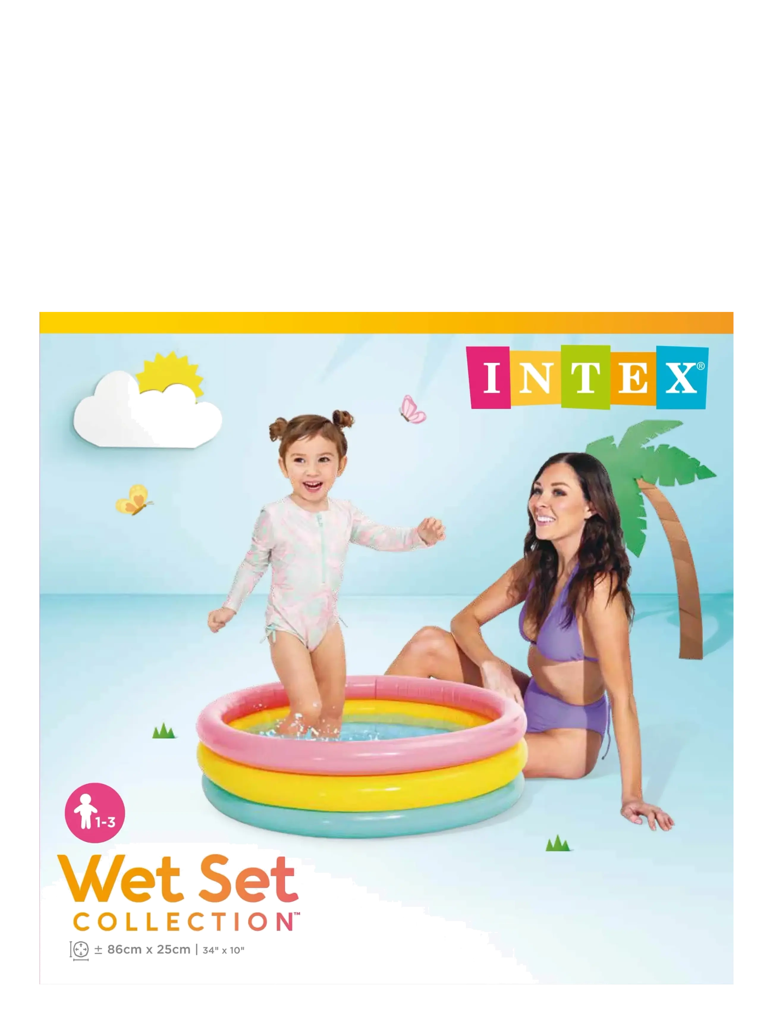 INTEX - INTEX Sunset Glow Baby Pool 86x25cm, 56 L - barnpooler - multi coloured - 2