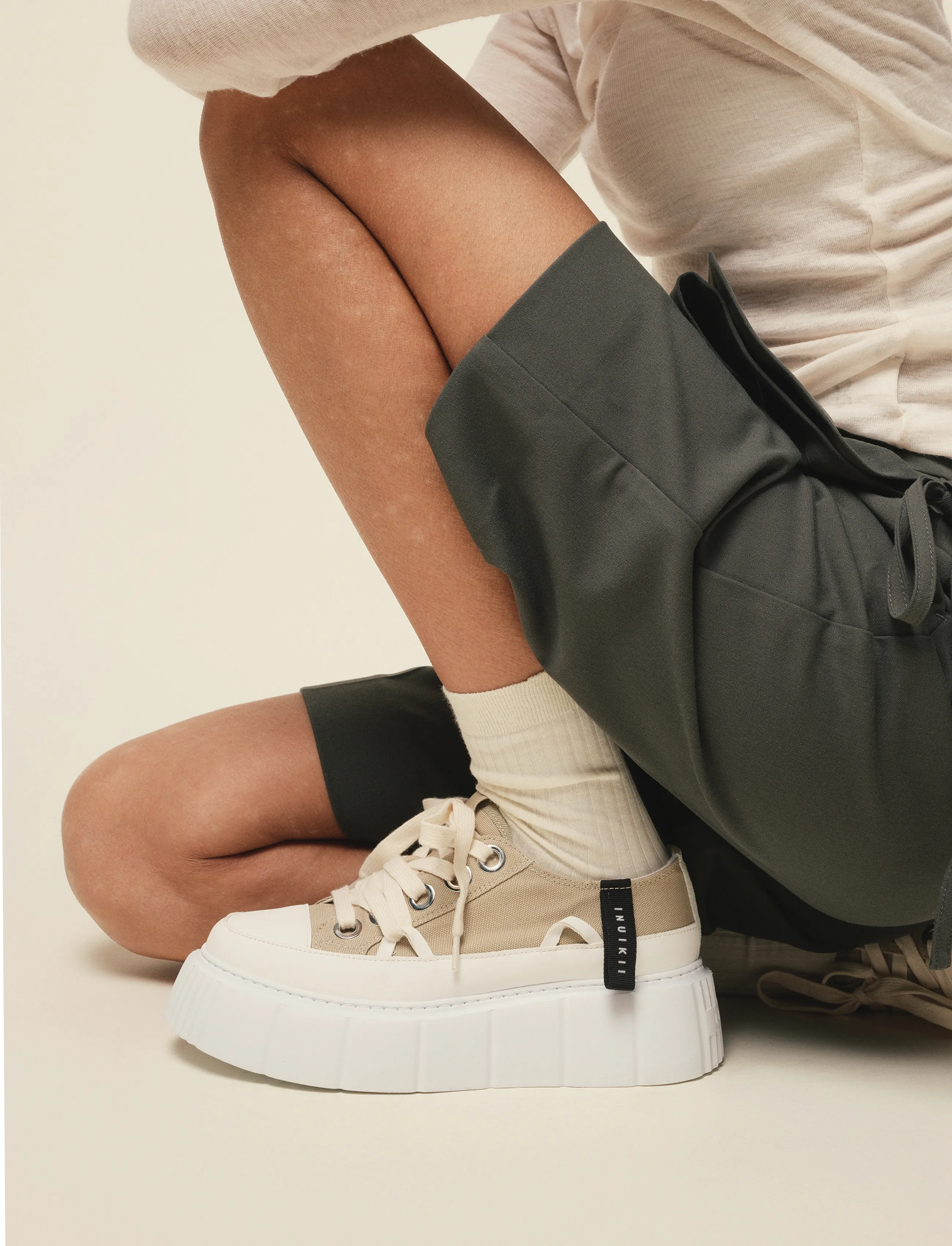 Inuikii Matilda Canvas Low, 40, Beige, Sneakers > Sneakers Med Lav Top, Dame