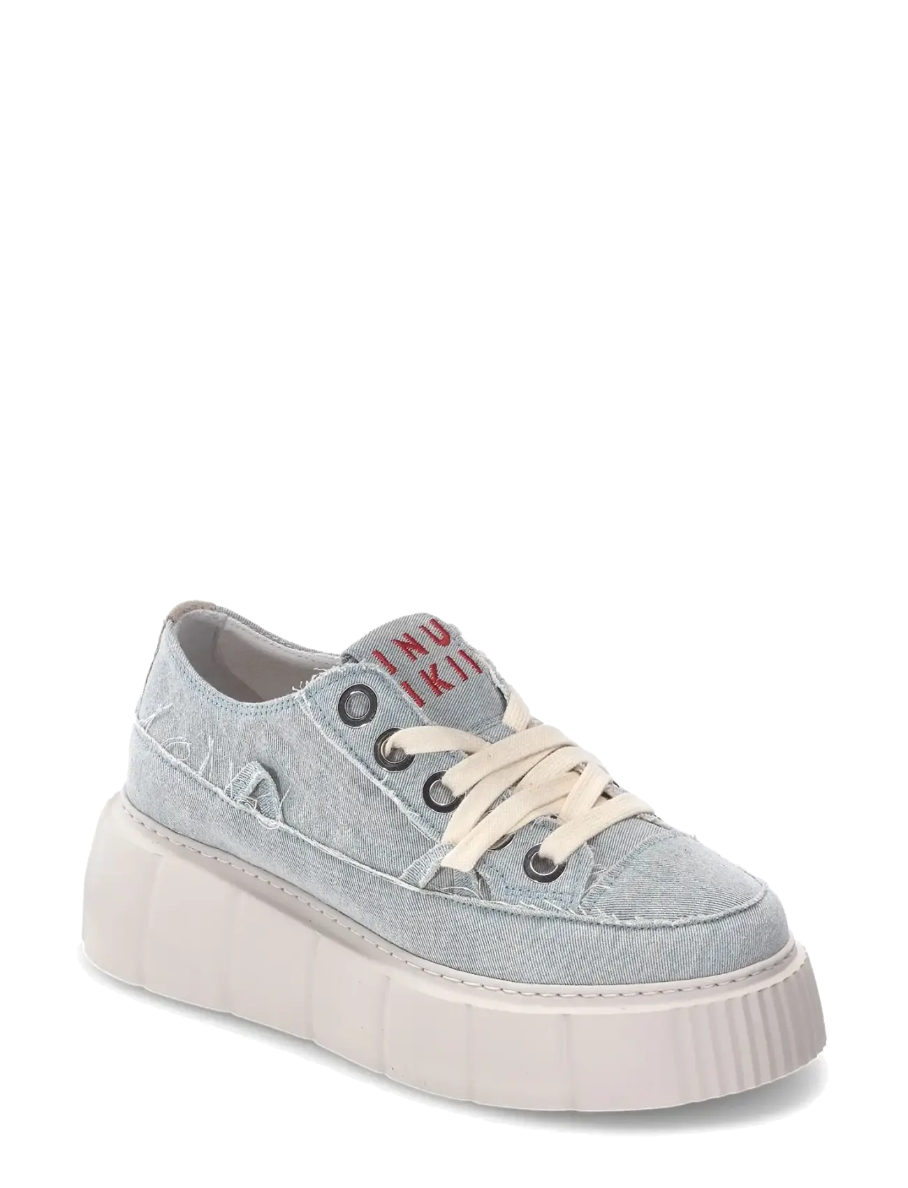 Inuikii Matilda Frayed Denim, 40, Blue, Sneakers > Sneakers Med Lav Top, Dame