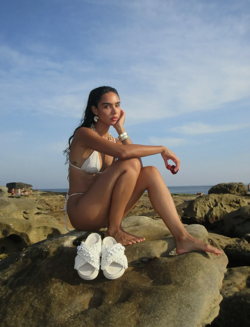 Inuikii - WOVEN STONES - pool-sandalen - ivory white - 0