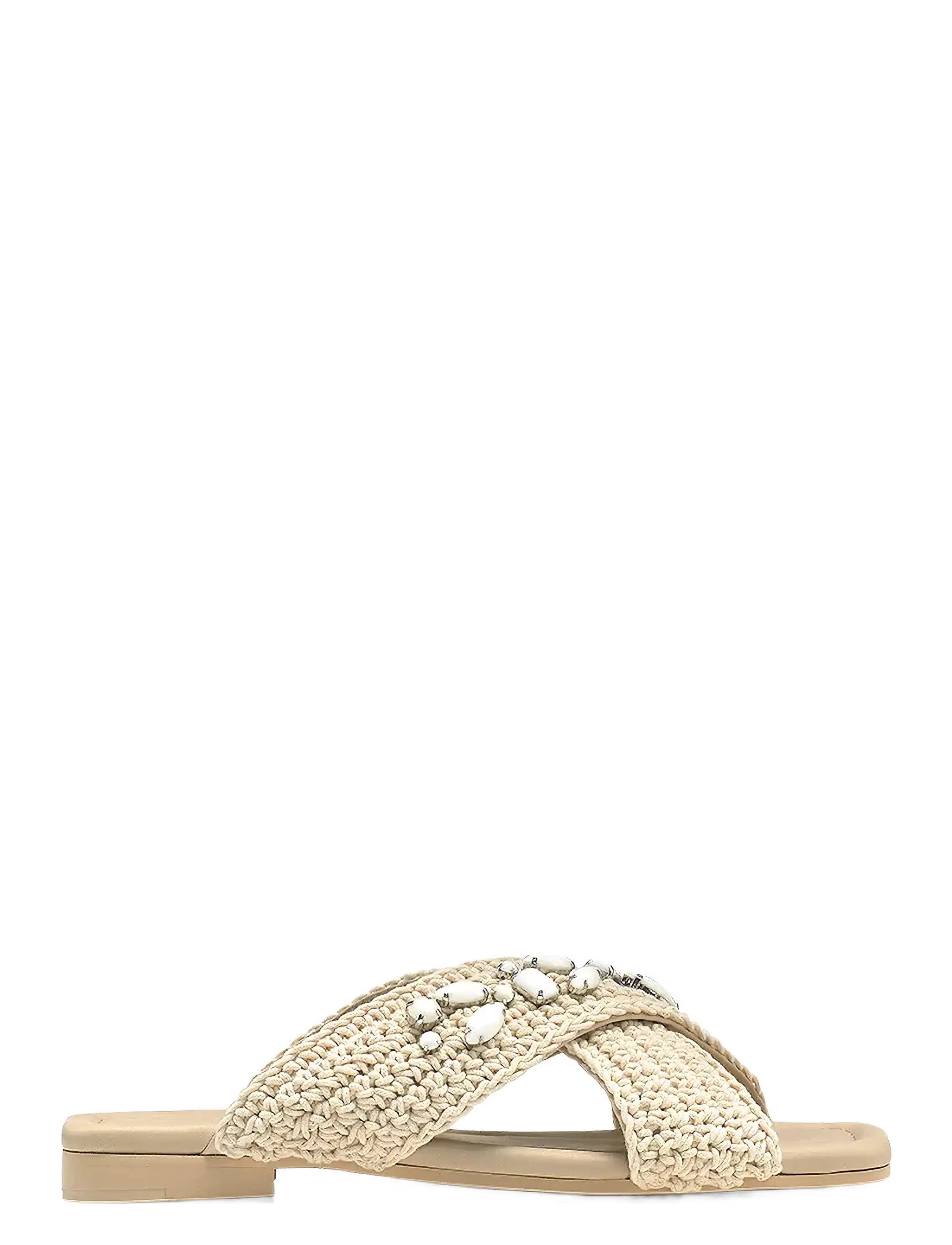 INUIKII Woven Crossed Stones Cream - 39 - Damen