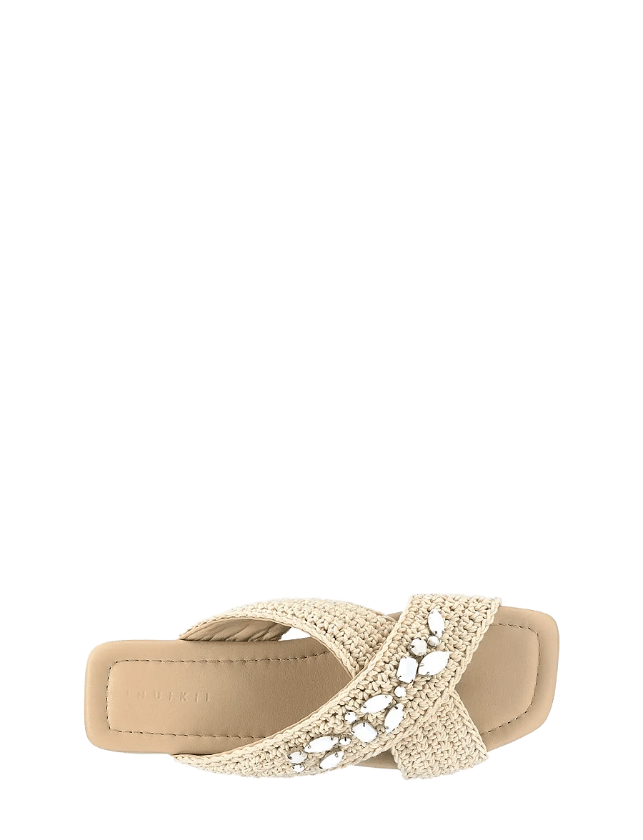 Inuikii - WOVEN CROSSED STONES - flat sandals - white - 1