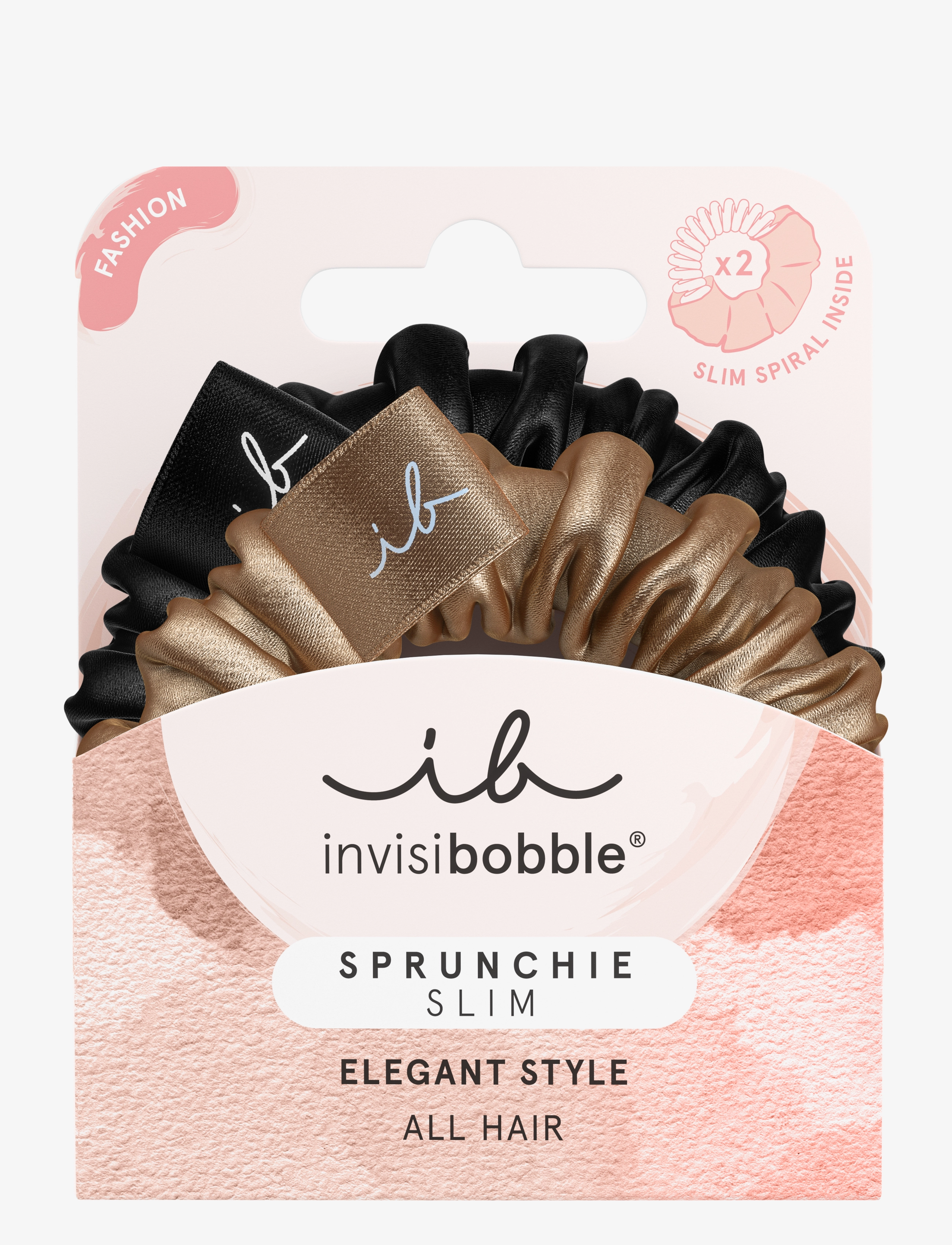 Invisibobble Invisibobble Sprunchie Slim True Golden 2Pc, 2 PCS, Nude, Hårtilbehør > Scrunchies, Dame