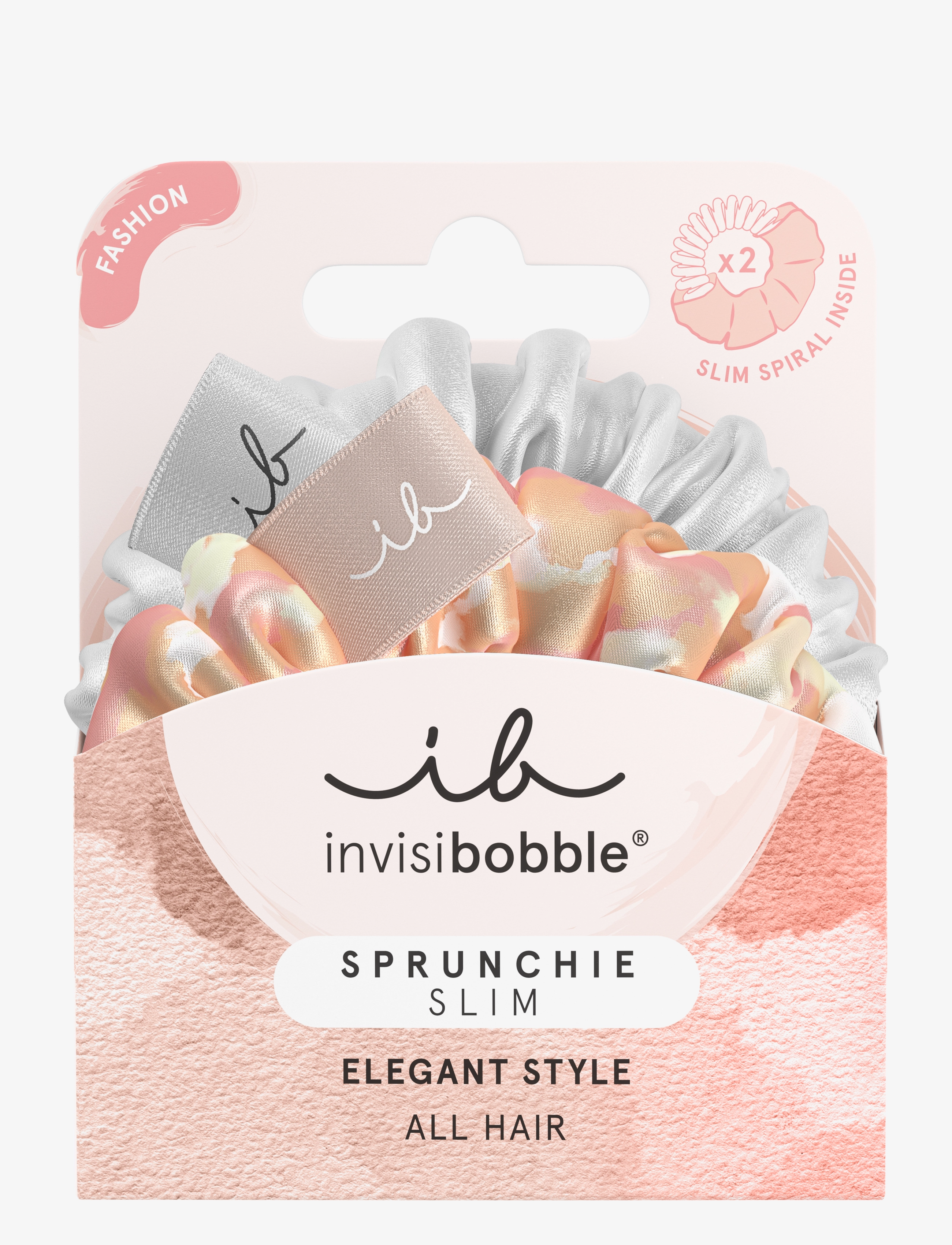 Invisibobble Sprunchie Slim Bella Chrome 2Pc, Slank Scrunchie, Nude, Str: 2 PCS