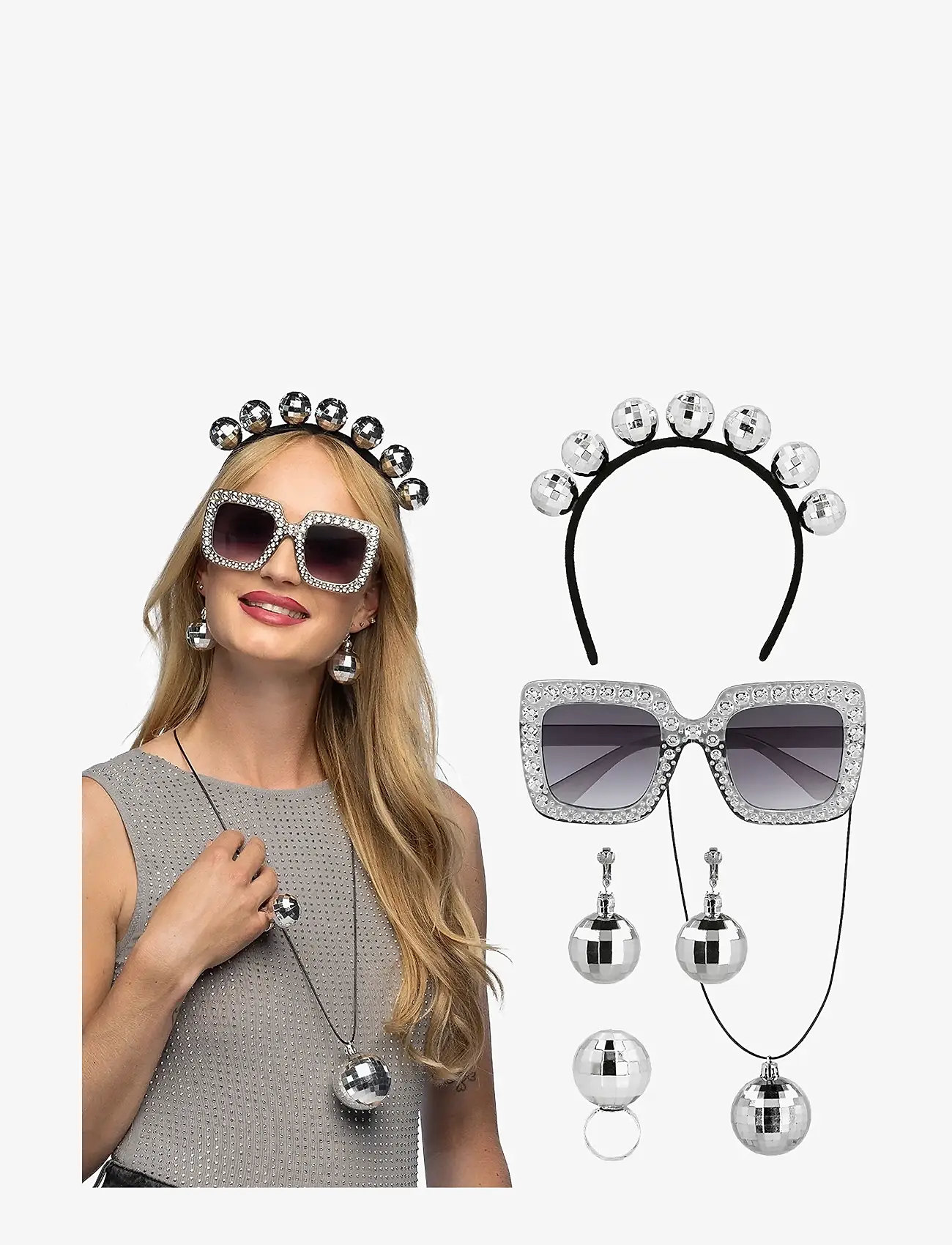 IPK - Set Disco (tiara, party glasses, necklace, ring and earrings) - kostüümid - multi color - 0