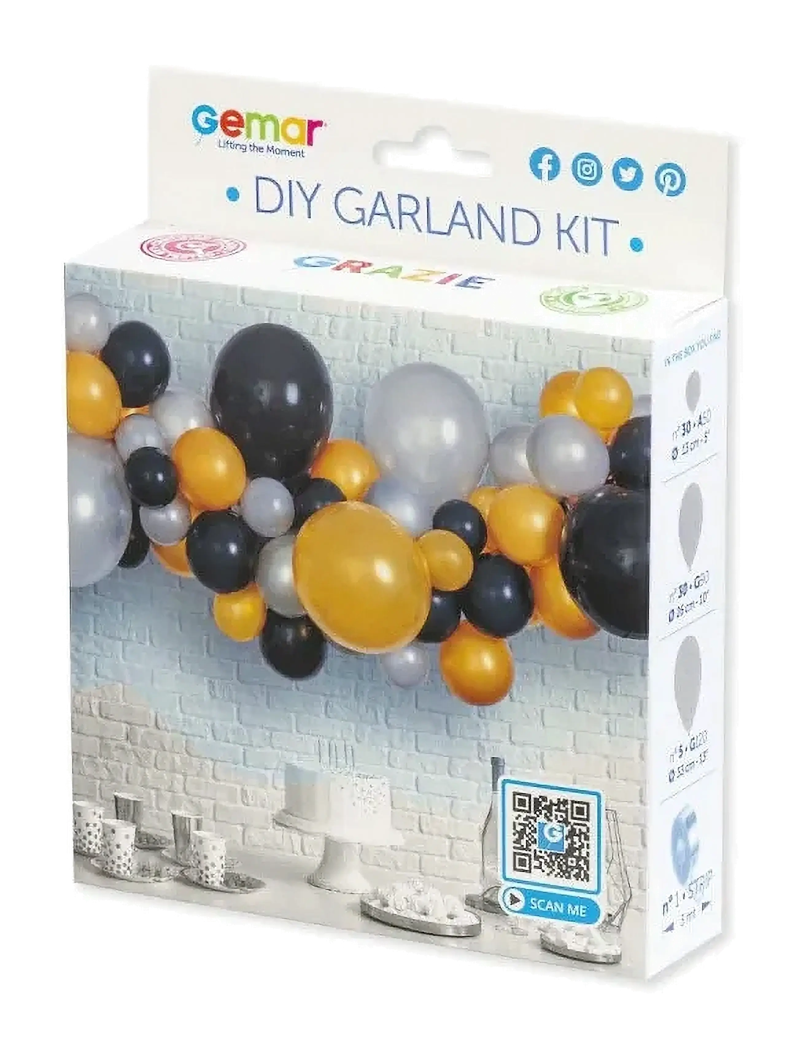 IPK - DIY Balloon Arch Gold Black Silver - madalaimad hinnad - multi color - 1