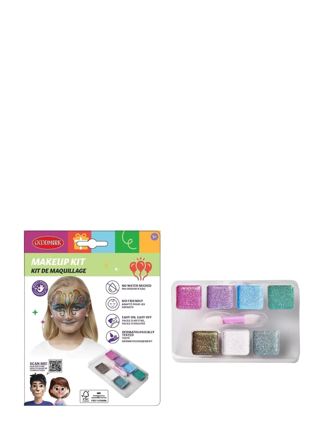 IPK Face Paint Set Glitter and Brush - Kostüme & Zubehör - MULTI COLOR / multi