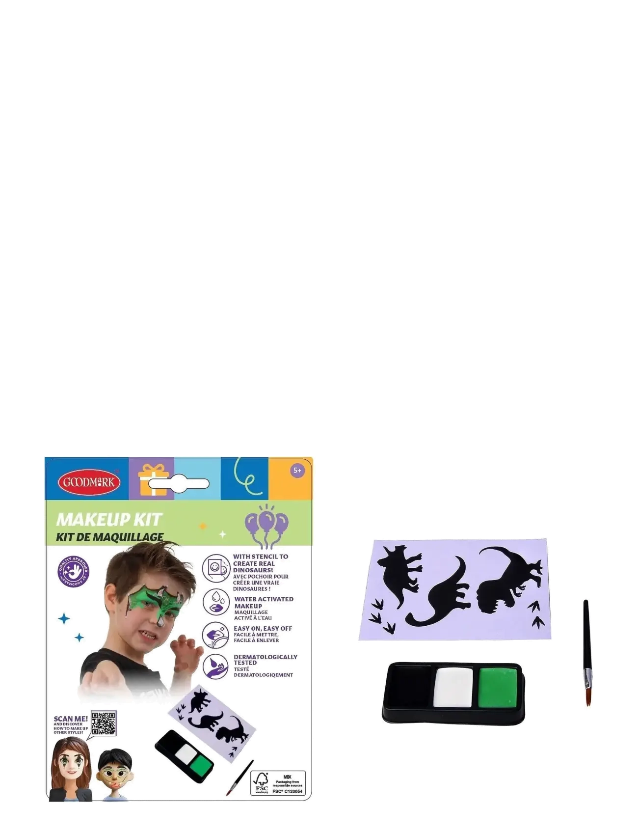 IPK Dinosaur Makeup Set, 0, Costumes & Accessories, Grün - Makeup, Kinder