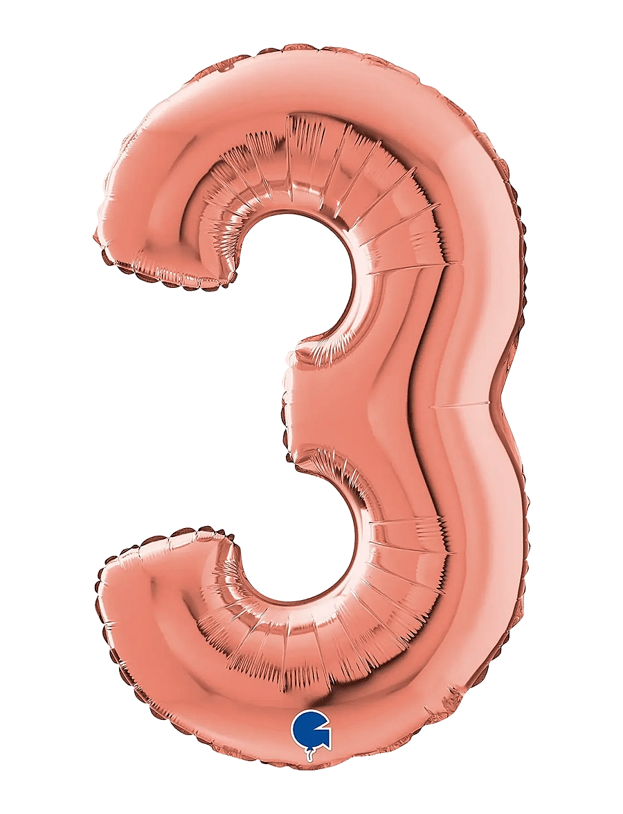 IPK - Number Foil 3 Rose Gold 70 cm - partybedarf - multi color - 0