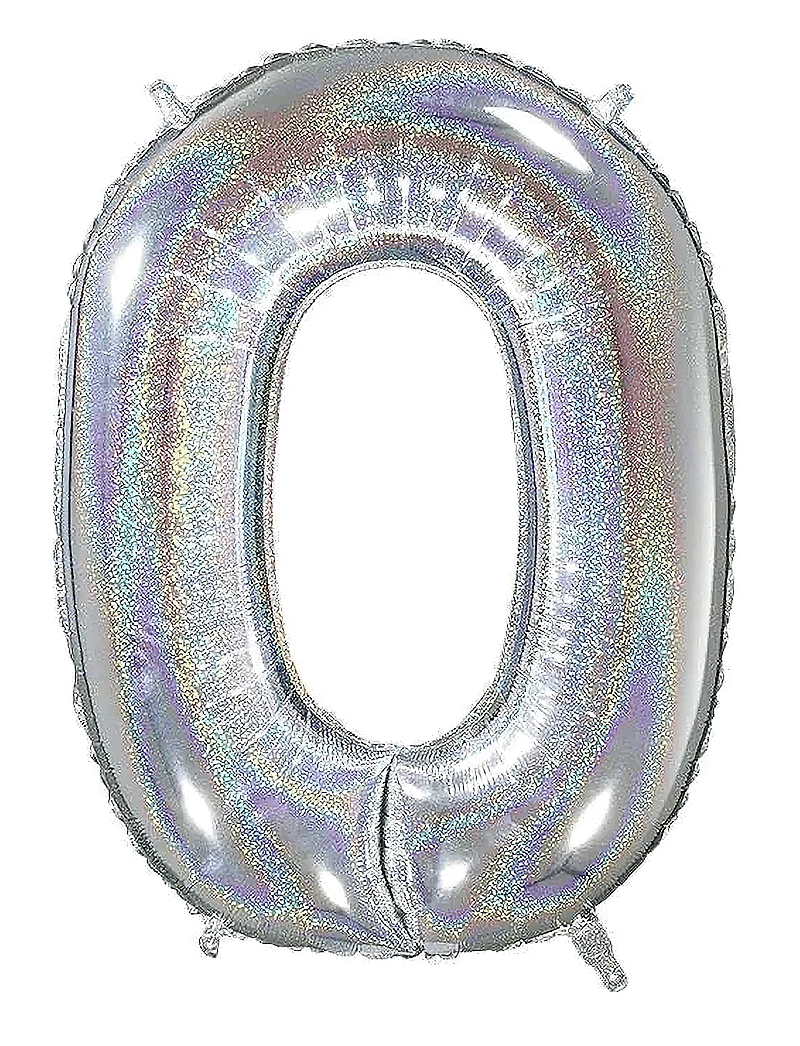 IPK - Number Foil 0 Hologram Silver 70 cm - festartikler - multi color - 0