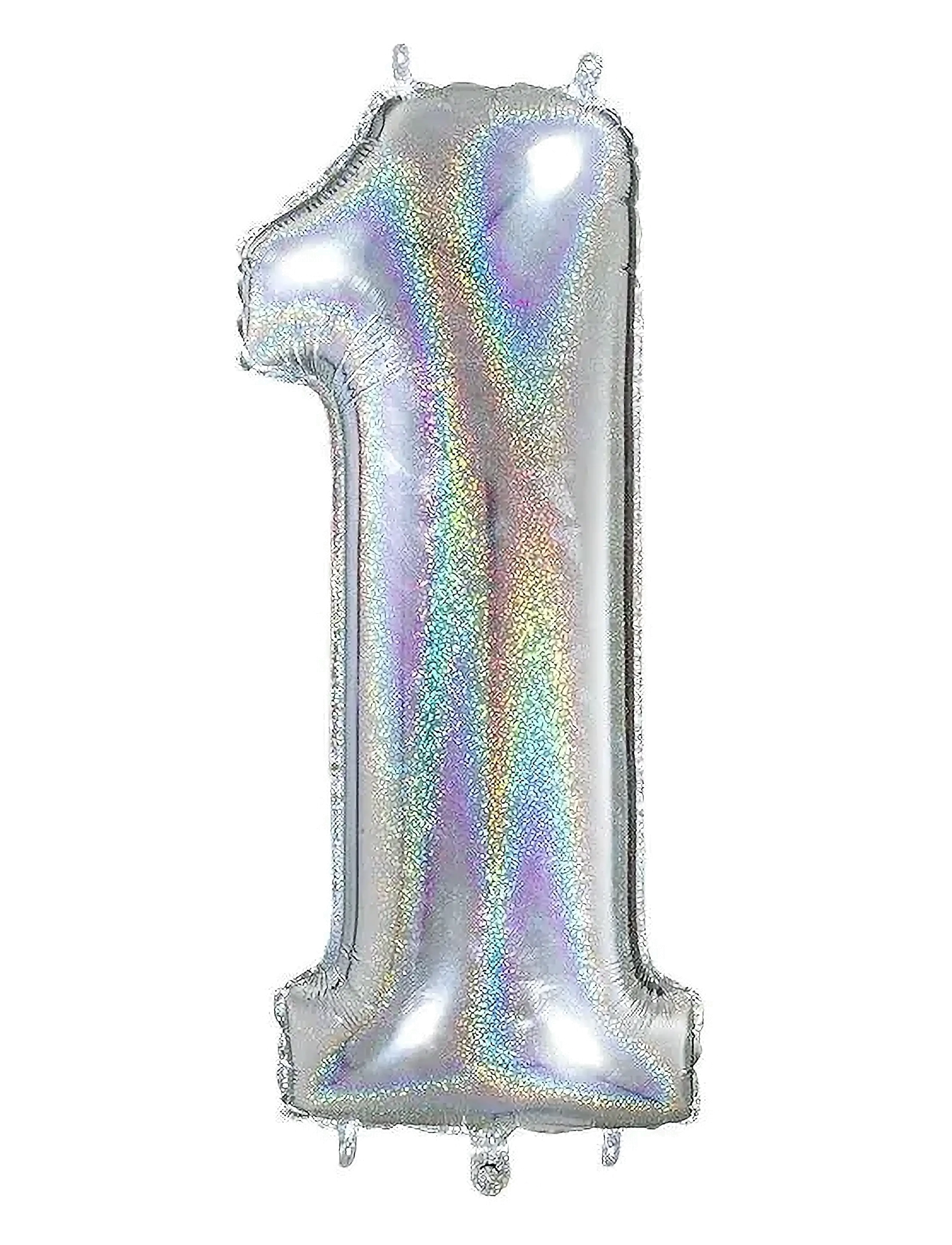 IPK - Number Foil 1 Hologram Silver 70 cm - partybedarf - multi color - 0