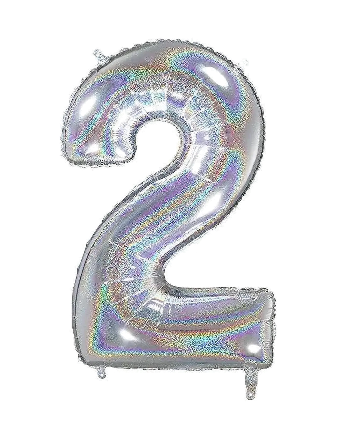 IPK Number Foil 2 Hologram Silver 70 Cm, 0, Spielzeug, Silber - Children's Birthday, Kinder
