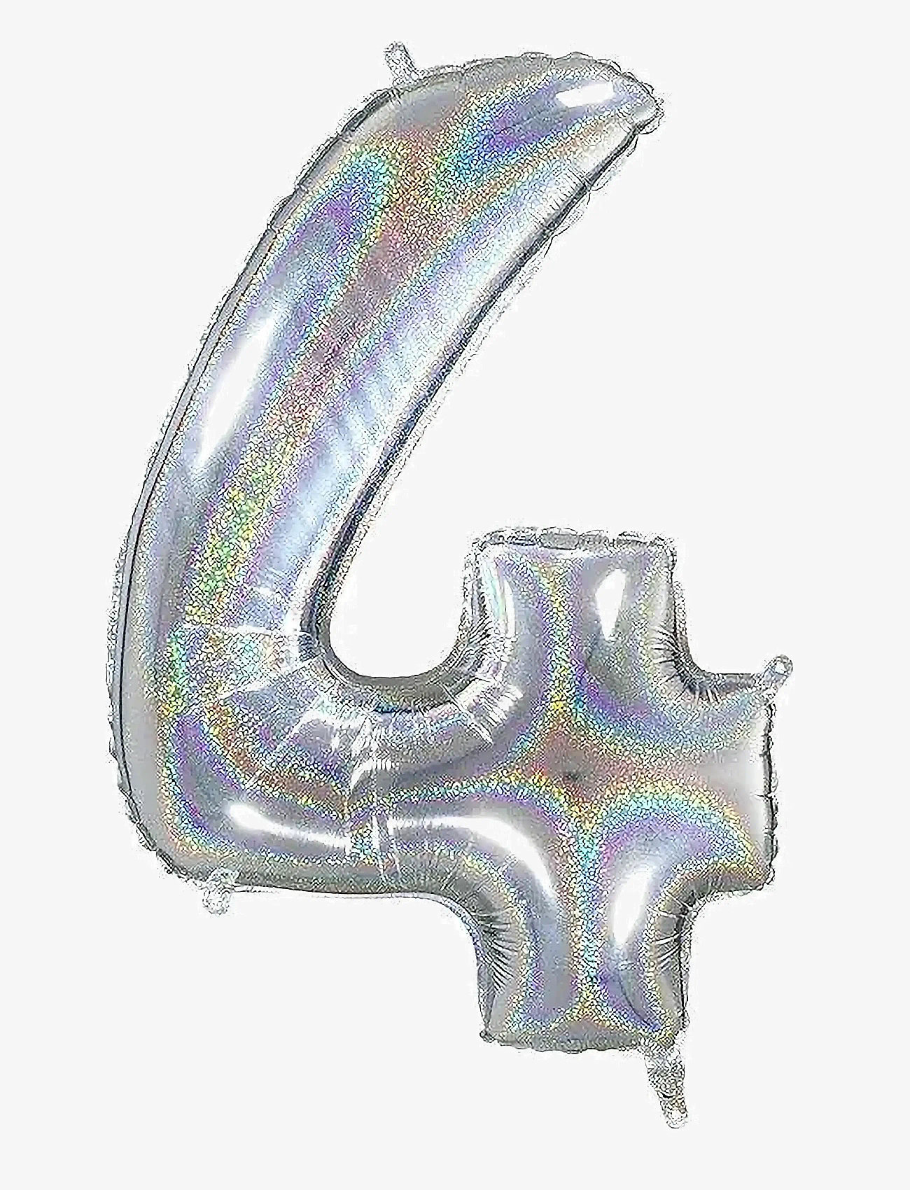 IPK - Number Foil 4 Hologram Silver 70 cm - partybedarf - multi color - 0