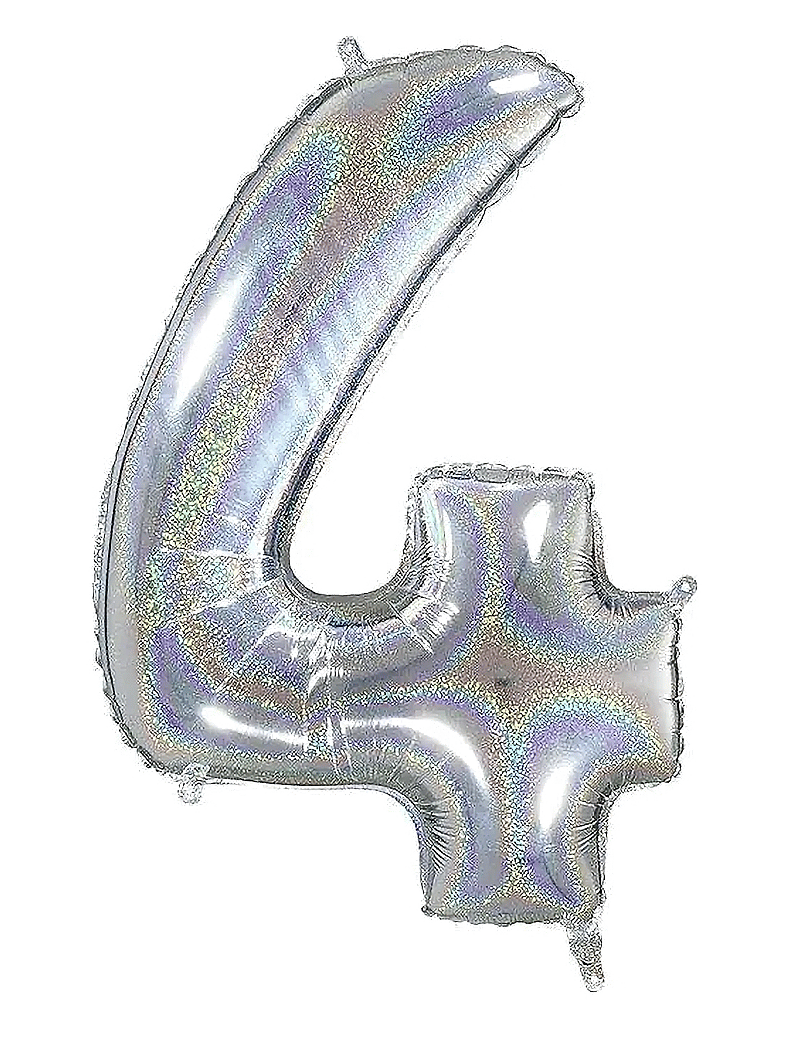 IPK - Number Foil 4 Hologram Silver 70 cm - partybedarf - multi color - 0