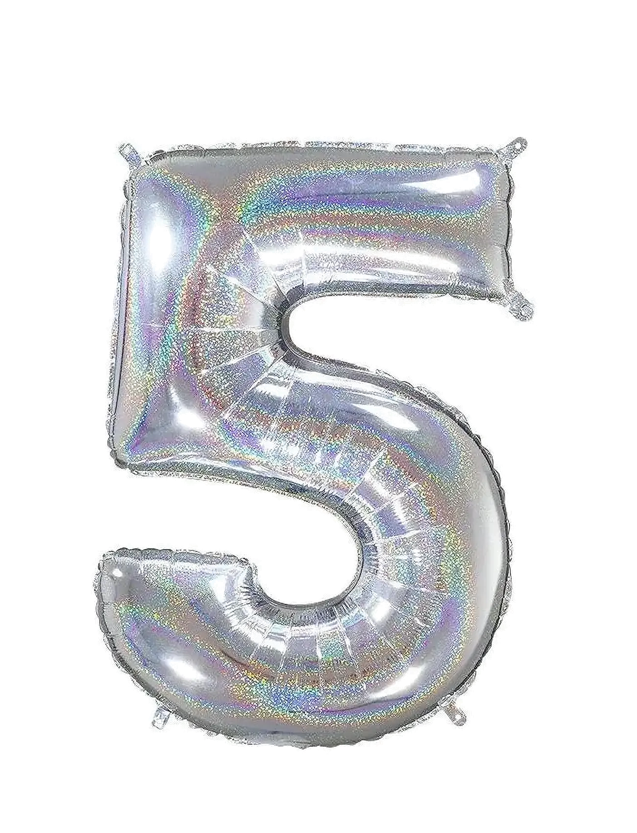 IPK Number Foil 5 Hologram Silver 70 Cm, 0, Spielzeug, Silber - Children's Birthday, Kinder