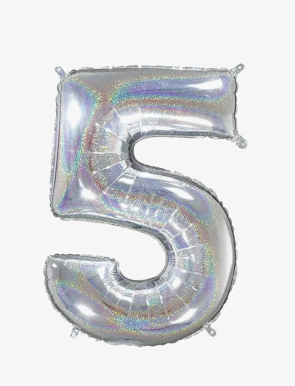 IPK - Number Foil 5 Hologram Silver 70 cm - partybedarf - multi color - 0