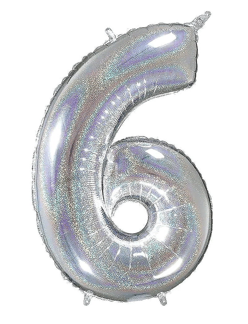 IPK - Number Foil 6 Hologram Silver 70 cm - partybedarf - multi color - 0