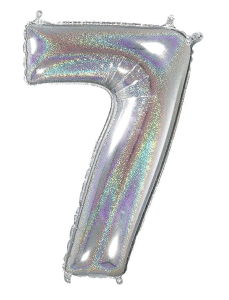 IPK - Number Foil 7 Hologram Silver 70 cm - partybedarf - multi color - 0