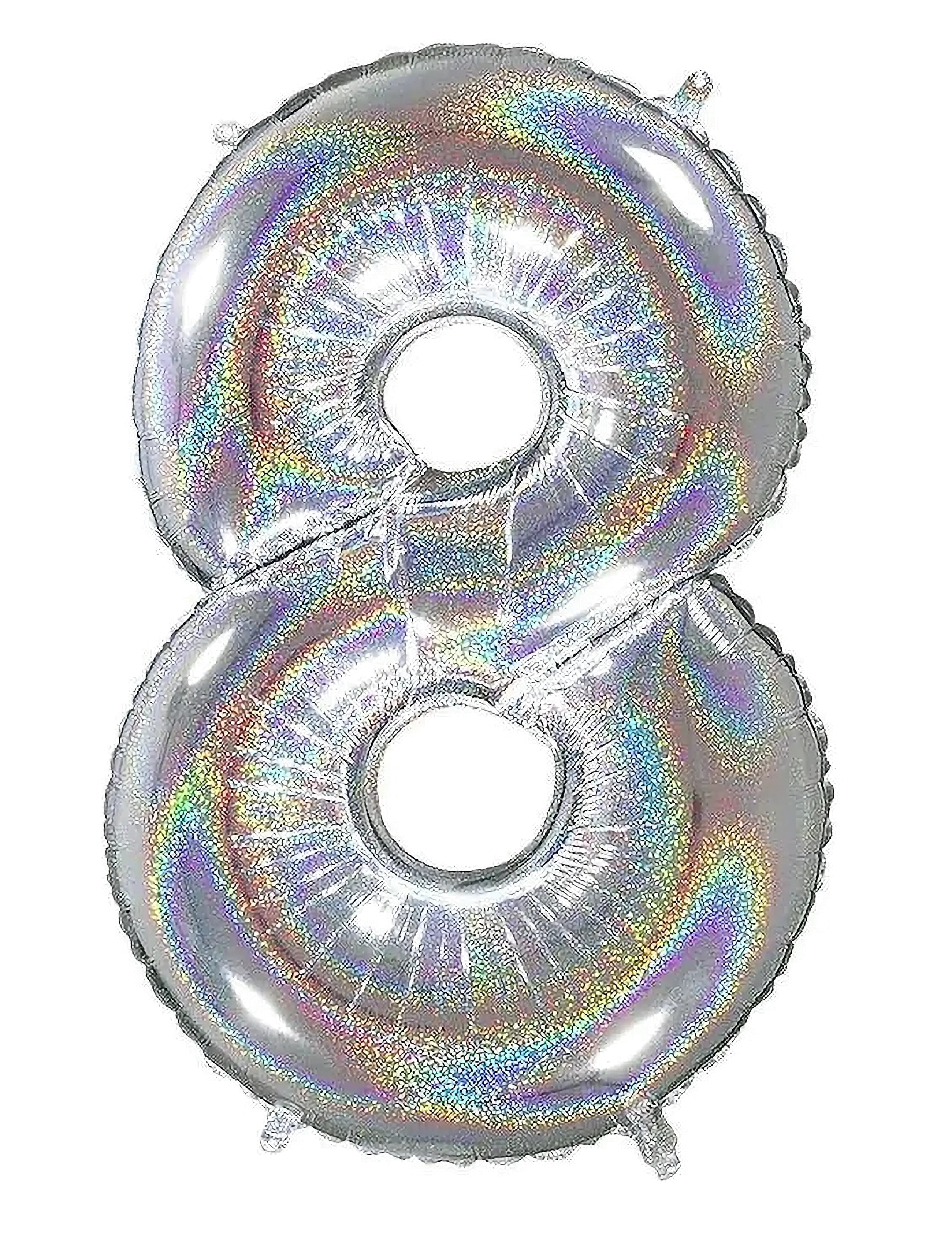 IPK Number Foil 8 Hologram Silver 70 cm, 0, Silver, Legetøj > Children's Birthday, Børn