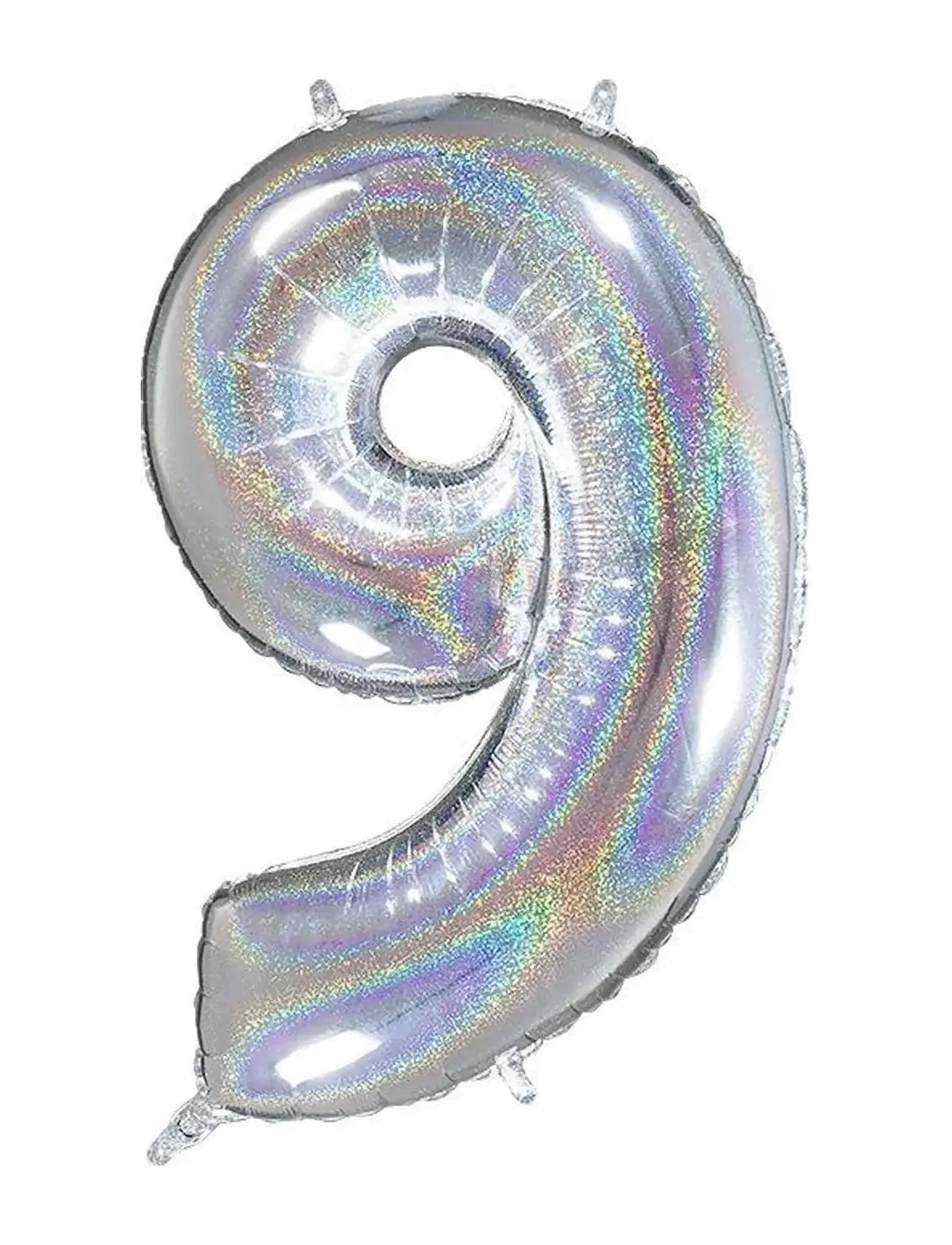 IPK Number Foil 9 Hologram Silver 70 Cm, 0, Spielzeug, Silber - Children's Birthday, Kinder