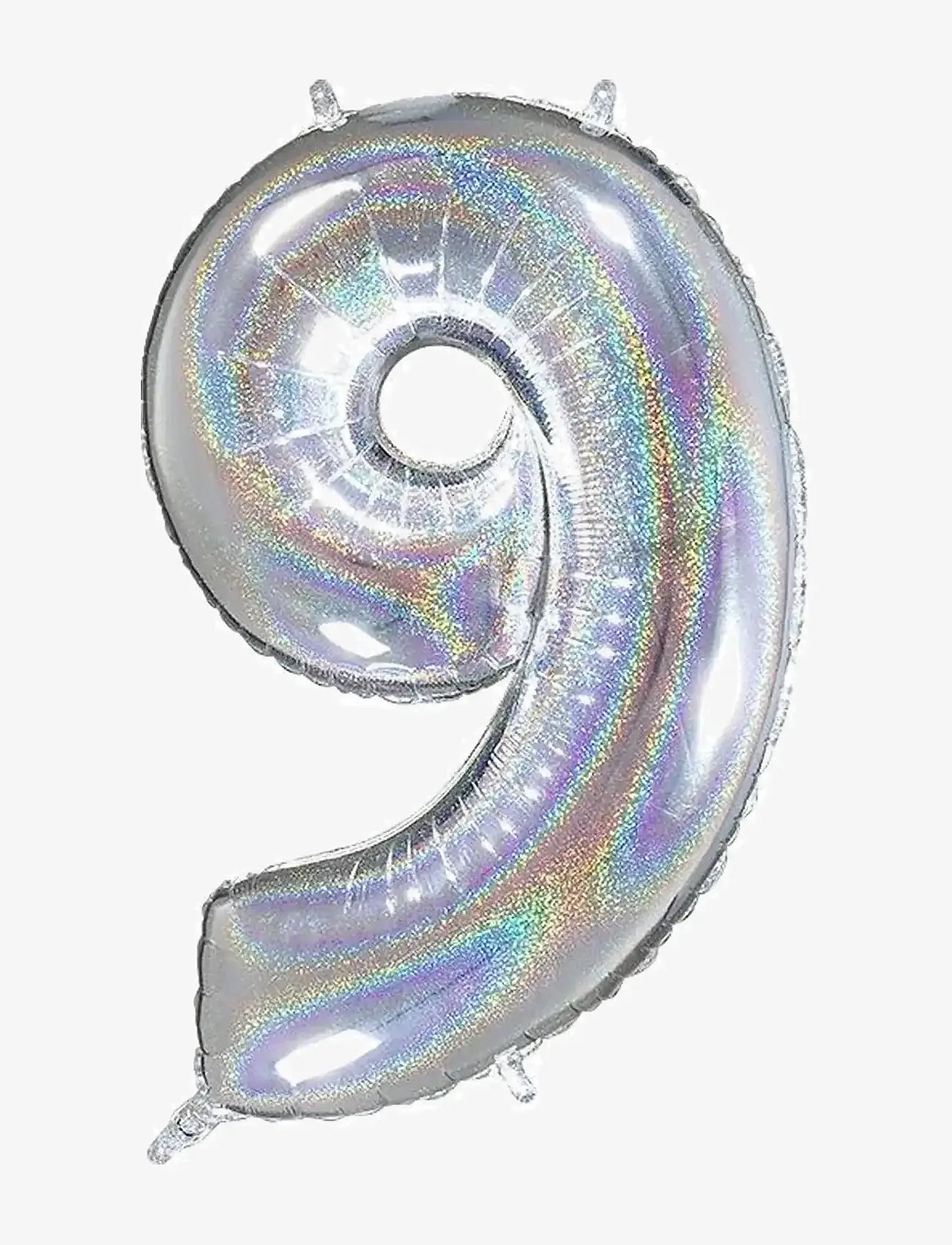IPK - Number Foil 9 Hologram Silver 70 cm - party supplies - multi color - 0