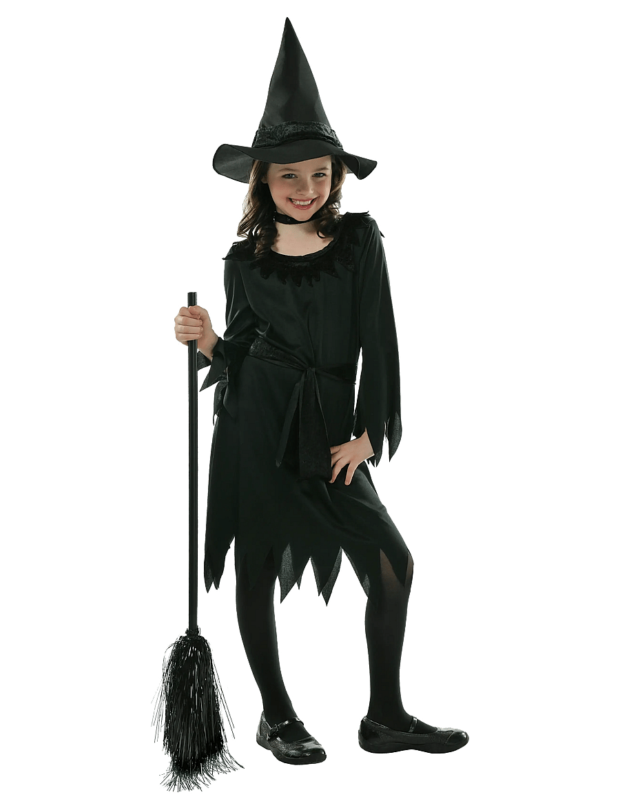IPK - Children's Witch Costume; Dress, Hat and Belt 104-114 cm - kostumer - multi color - 0