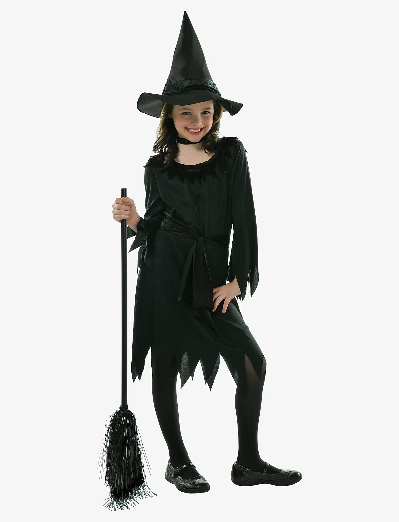 IPK - Children's Witch Costume; Dress, Hat and Belt 128-134 cm - kostüme - multi color - 0