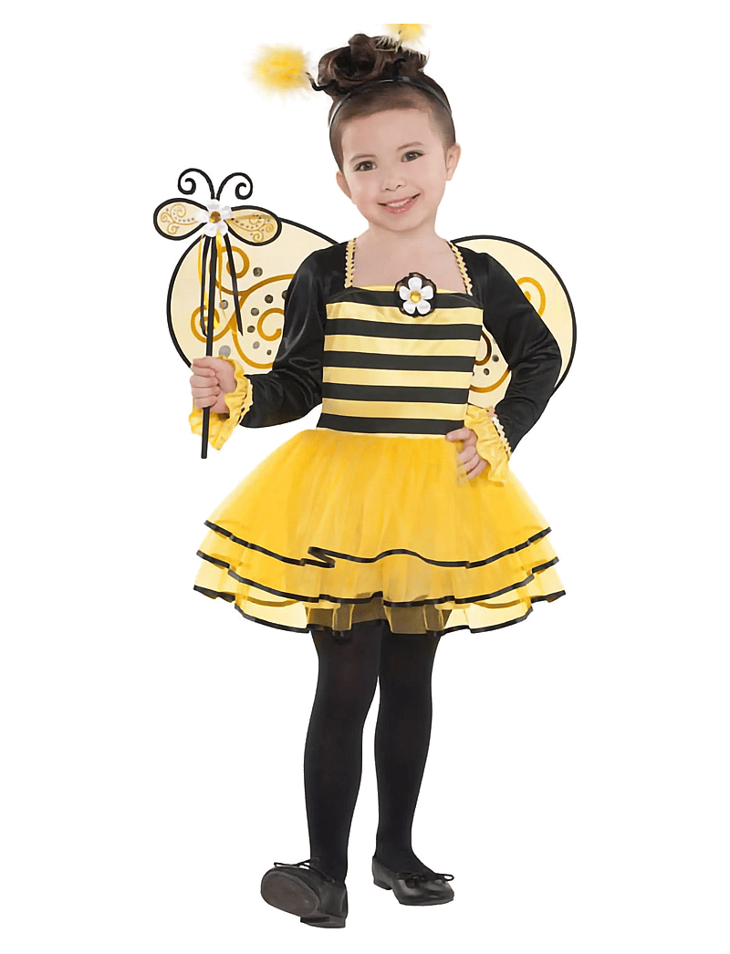 IPK - Children's Bee Costume Set 104 cm, Dress, Headband, Wings and Wand - kostumetilbehør - multi color - 0