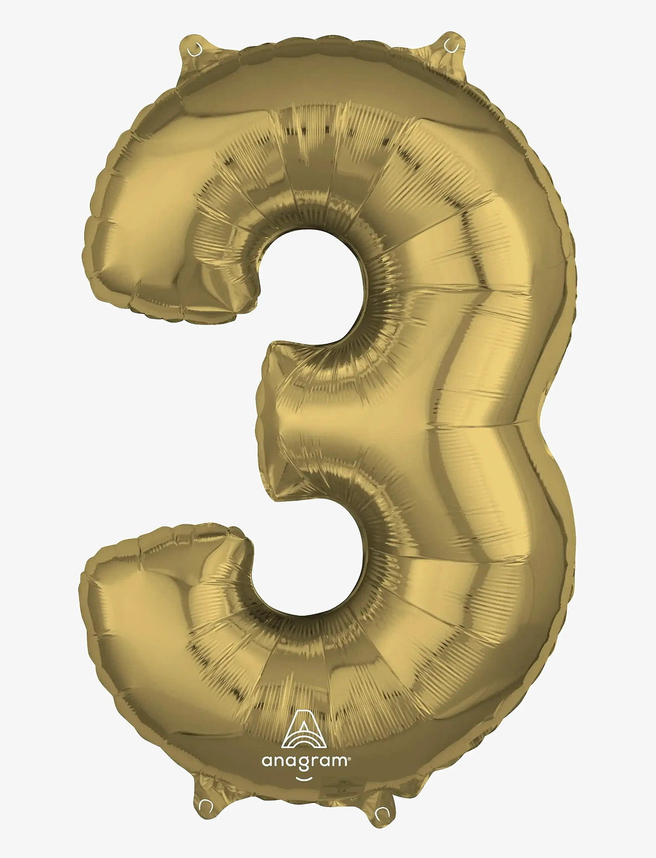 IPK - Number Foil 3 White Gold 66 cm - partybedarf - multi color - 0