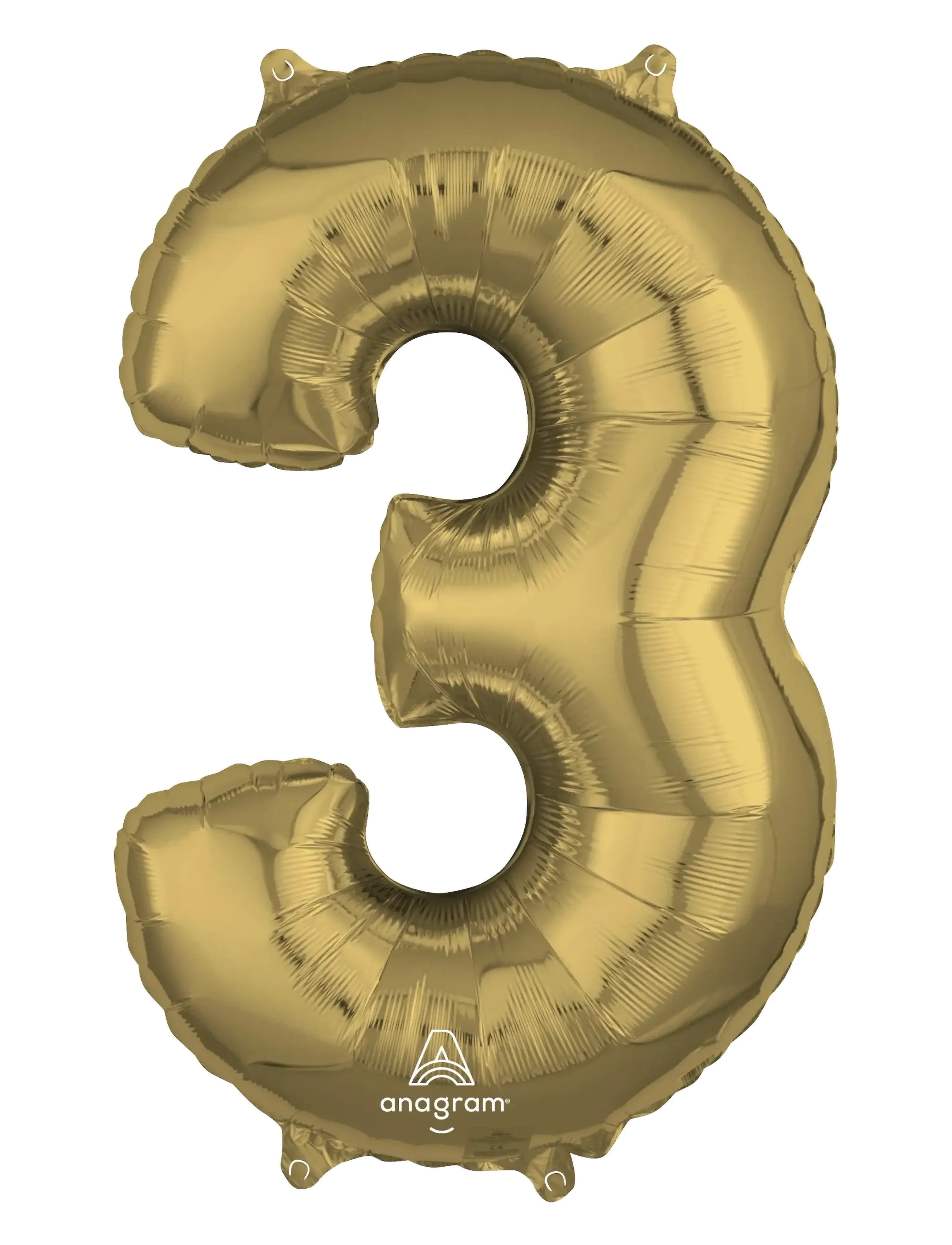 Number Foil 3 White Gold 66 cm - MULTI COLOR