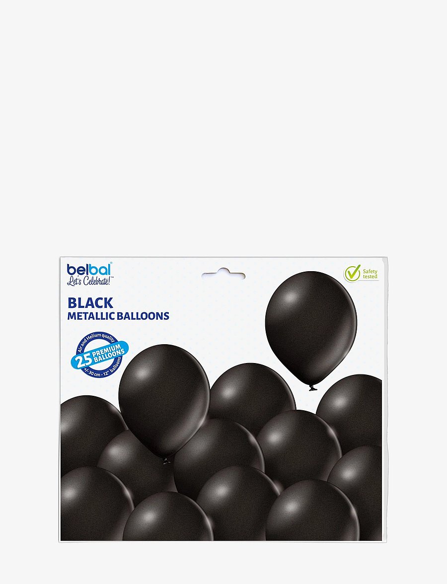 IPK - Balloon 30 cm metallic shimmer black 25 pcs/pack - kinderparty - black - 2