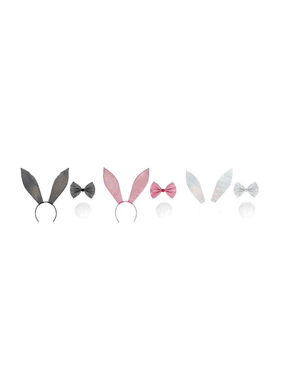 IPK - Bunny Accessory Set (Headband, Tail, Bow Tie) 3 Color Options - kostüm-zubehör - multi color - 0