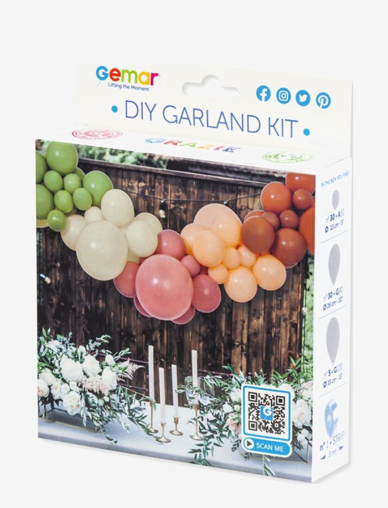 IPK - DIY ballonggirlang jordnära toner - festartiklar - mixed - 2