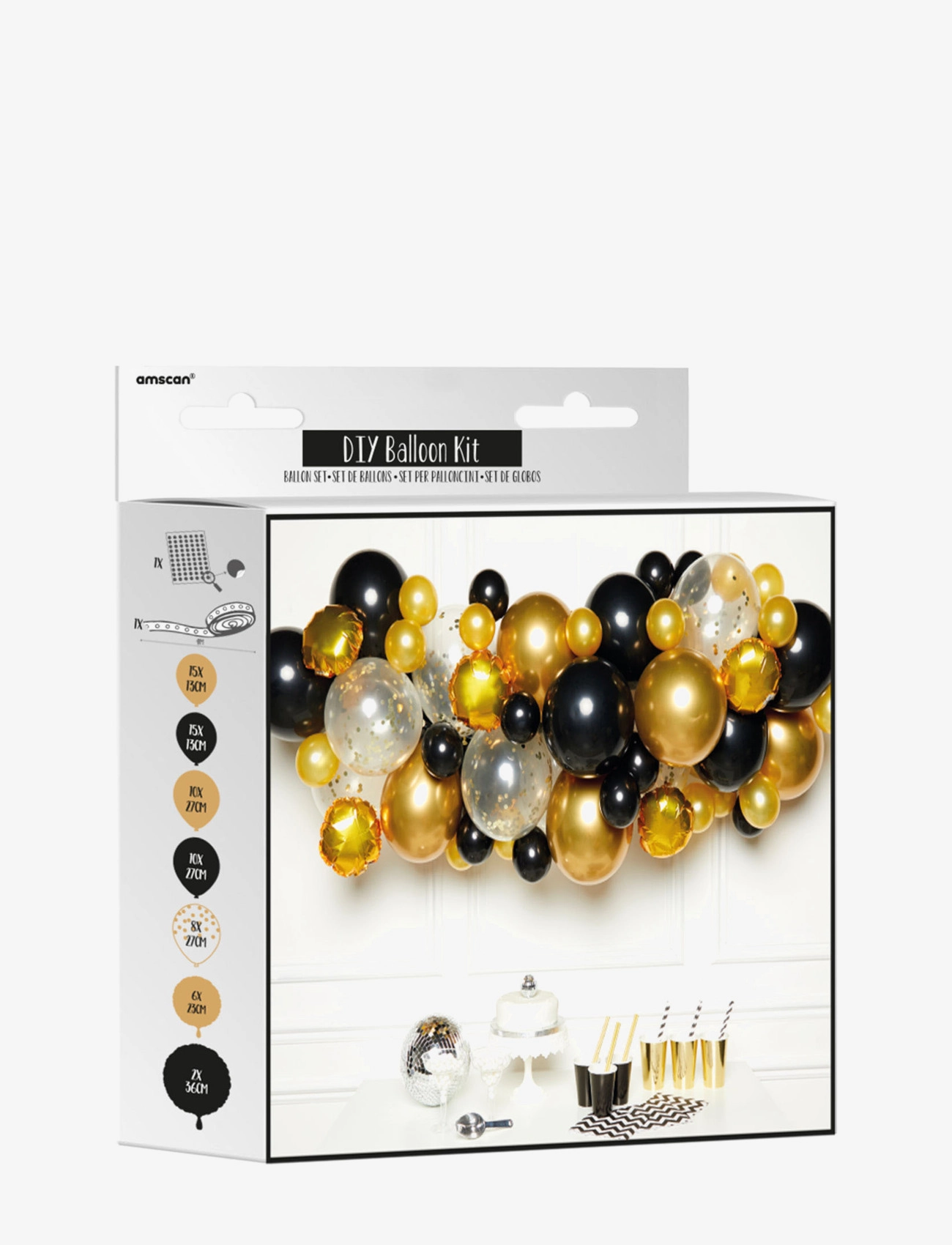 IPK - DIY balloon garland gold black 66 balloons - gold - 1