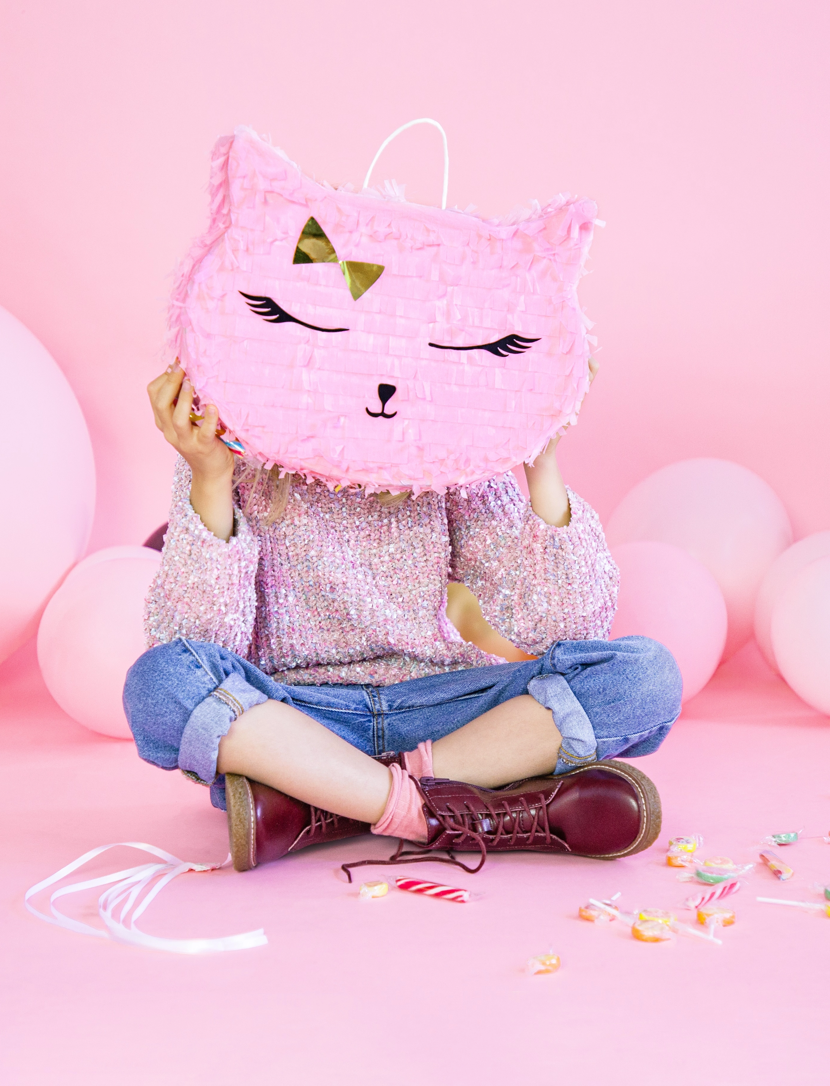 IPK Pull Pinata Cat Pink, One Size, Pink, Legetøj > Children's Birthday, Børn