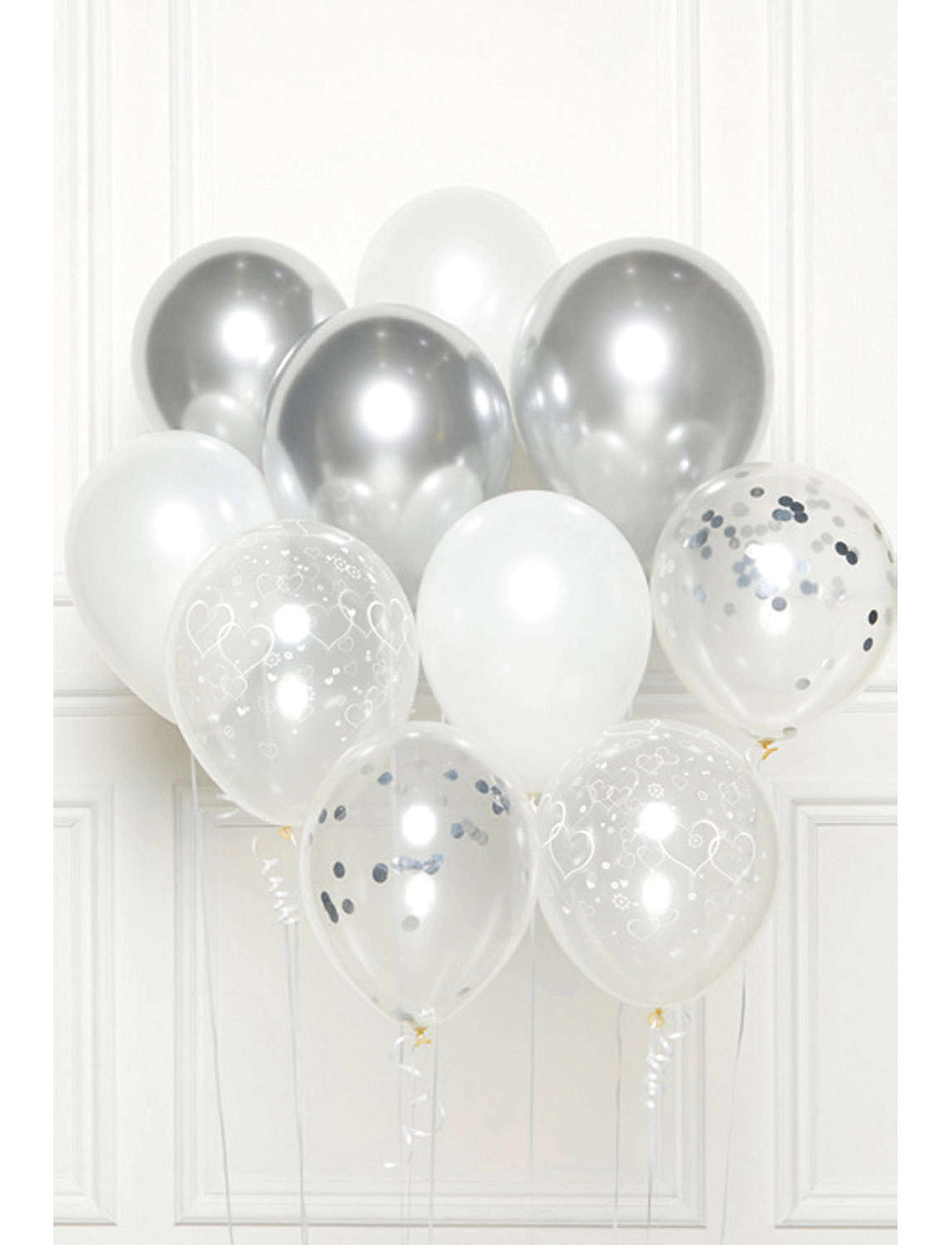 IPK Balloon Arrangement Package Silver Shades 10 Balloons, Børn, Children's Birthday, Sølv, Str: ONE SIZE