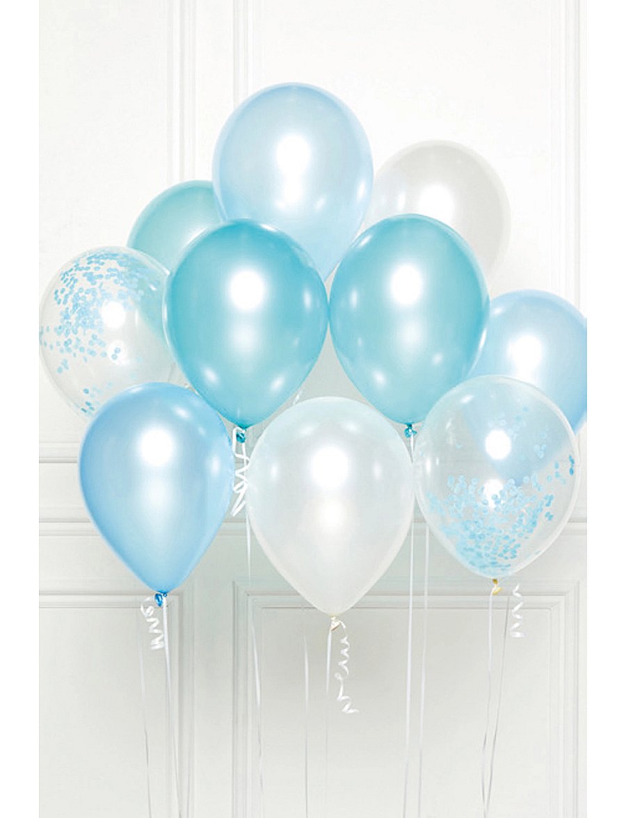 IPK - Balloon arrangement package light blue shades 10 balloons - kinderparty - blue - 0