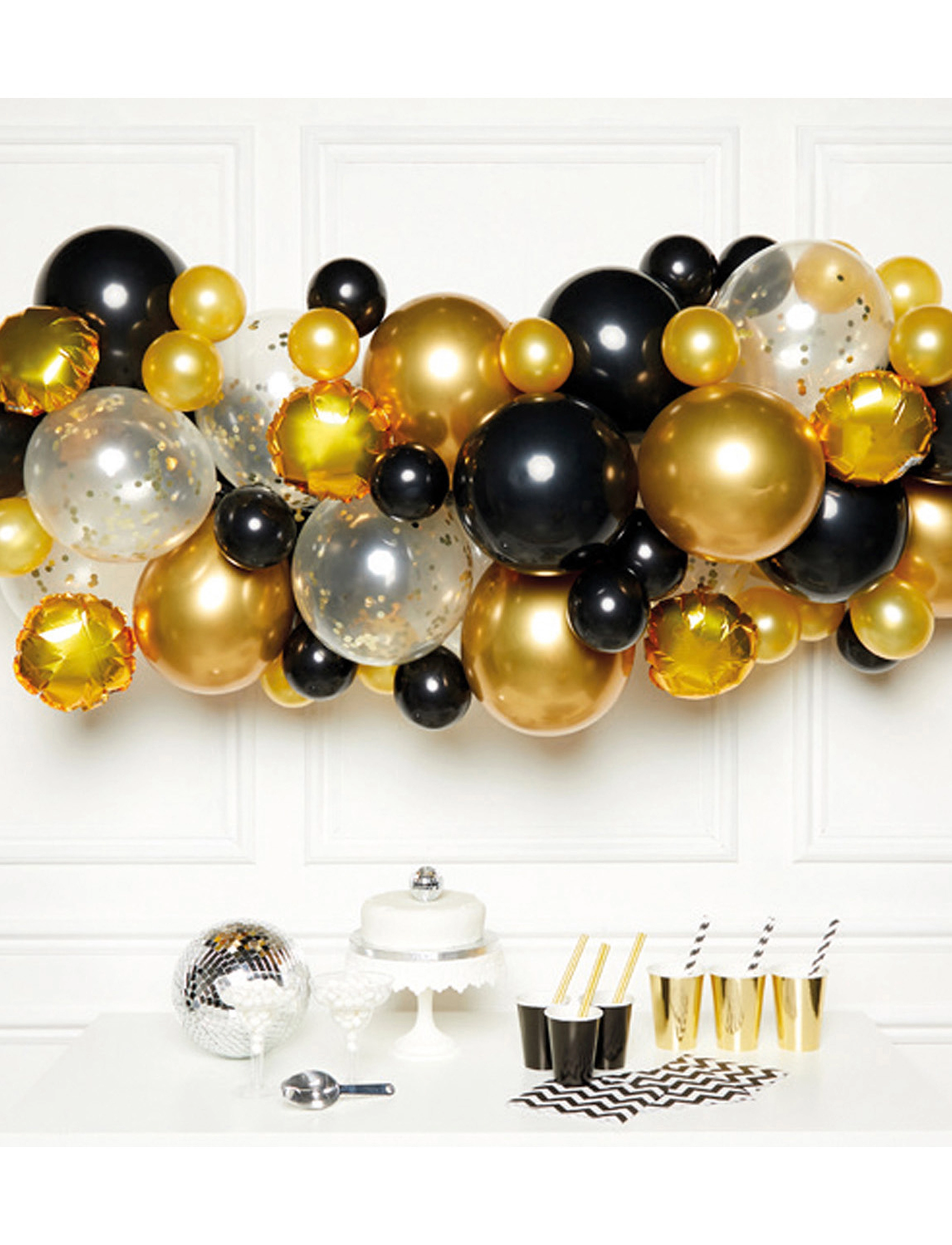 IPK - DIY ballonggirlang guld svart 66 ballonger - gold - 1