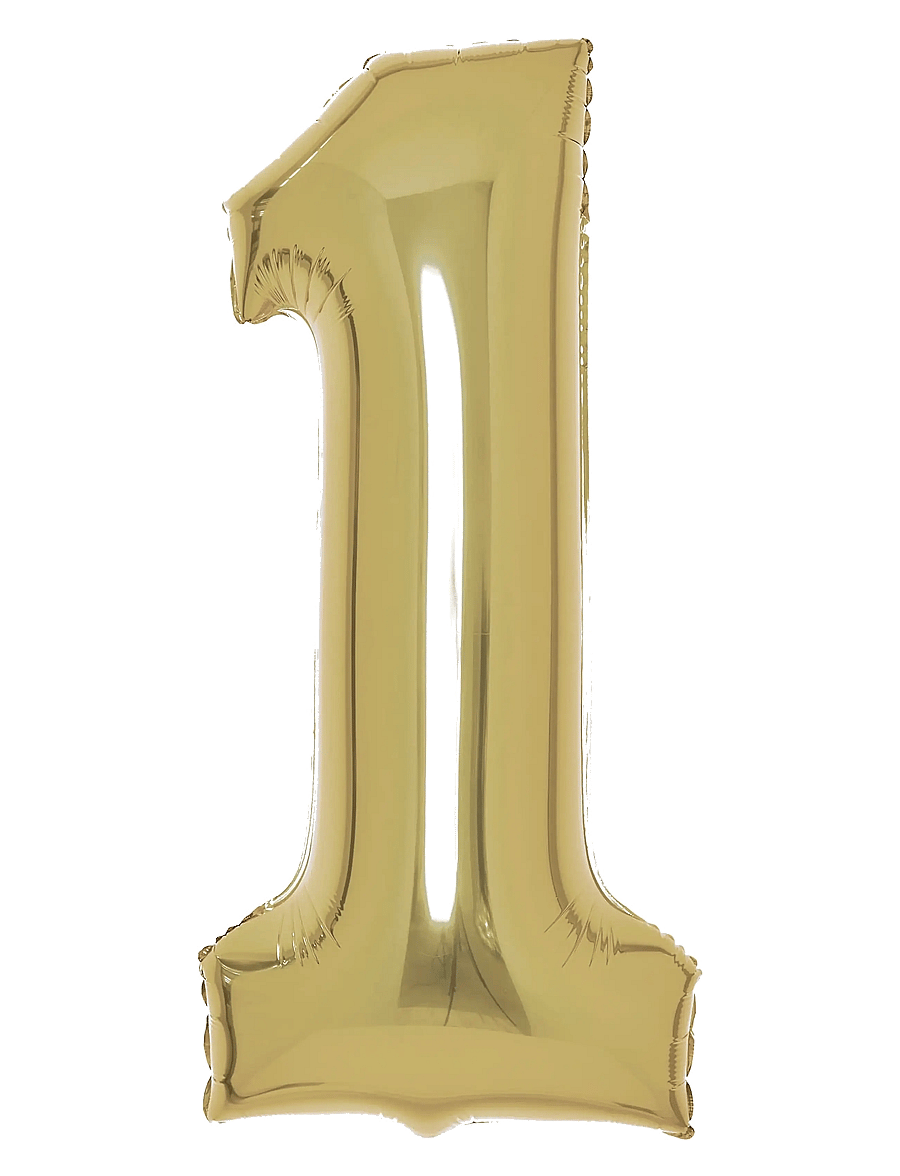 IPK - Number Foil 1 White Gold 86 cm - partybedarf - multi color - 0
