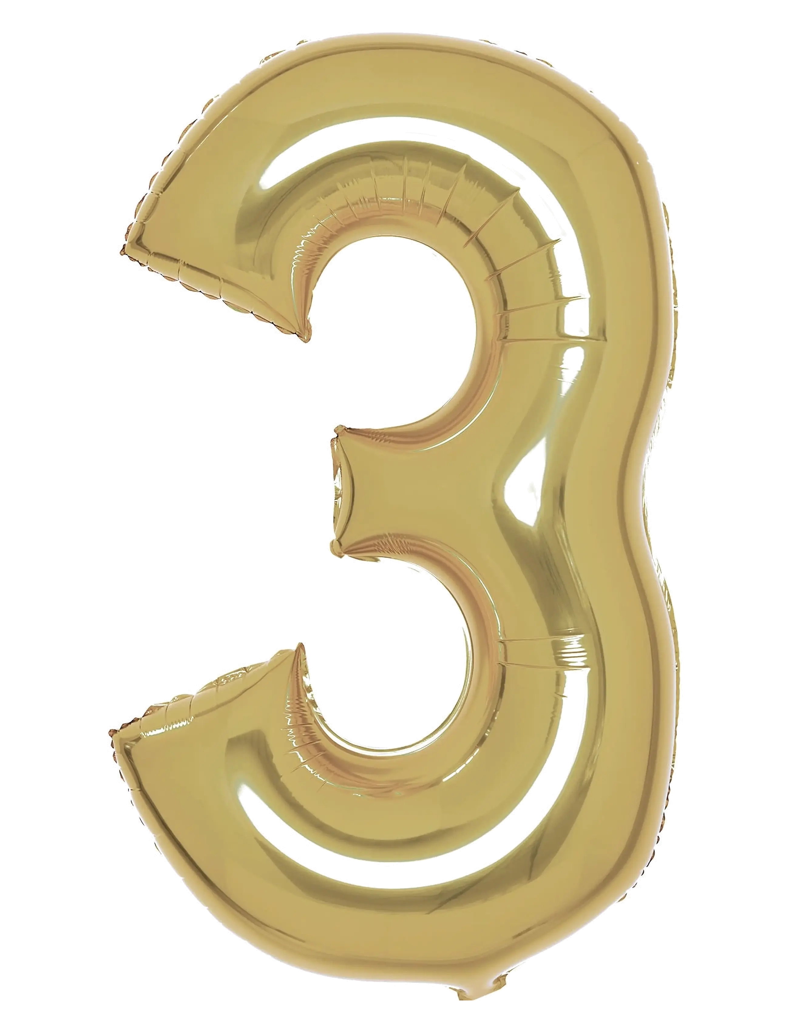 Number Foil 3 White Gold 86 cm - MULTI COLOR