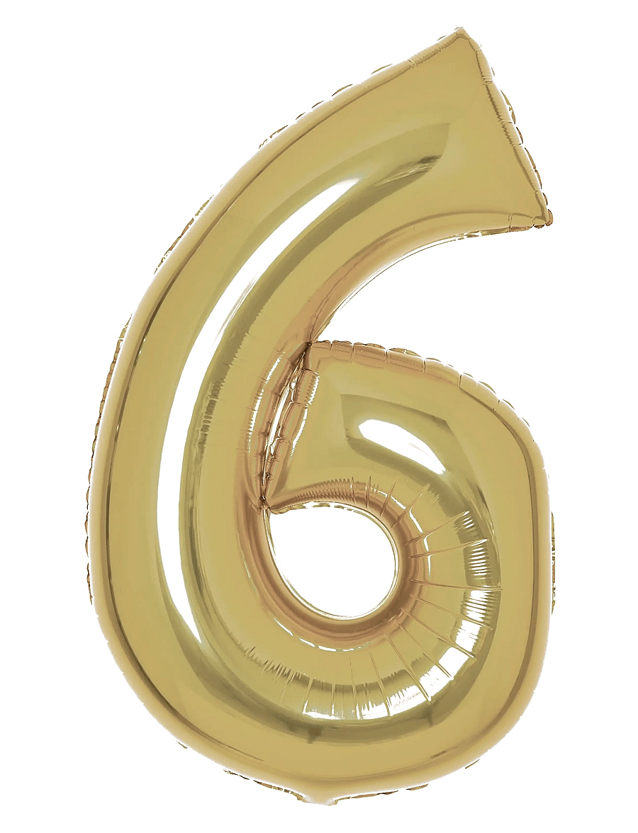IPK - Number Foil 6 White Gold 86 cm - festtilbehør - multi color - 0