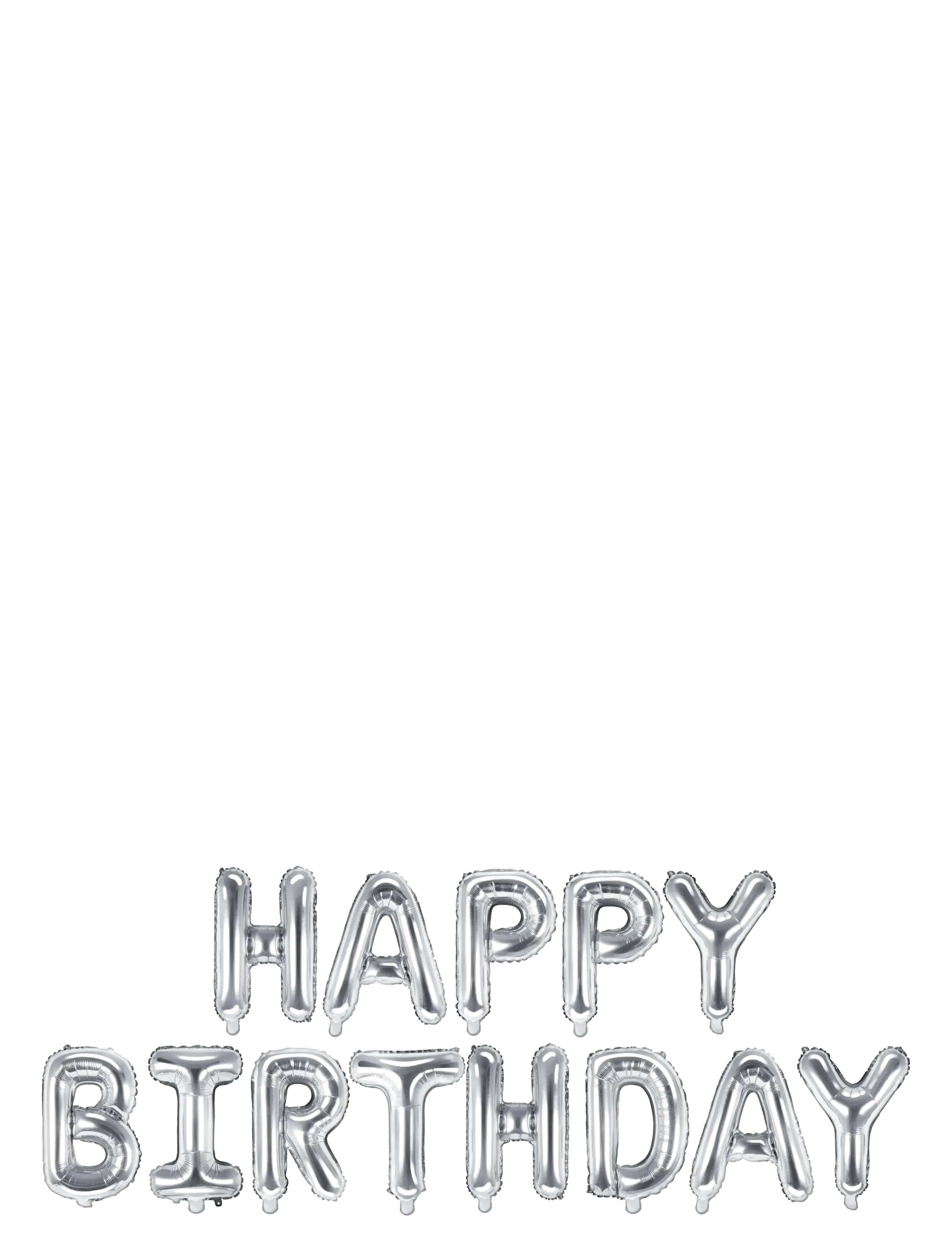 IPK Happy Birthday Air-Filled Foil Balloon Set, 0, Silver, Legetøj > Children's Birthday, Børn