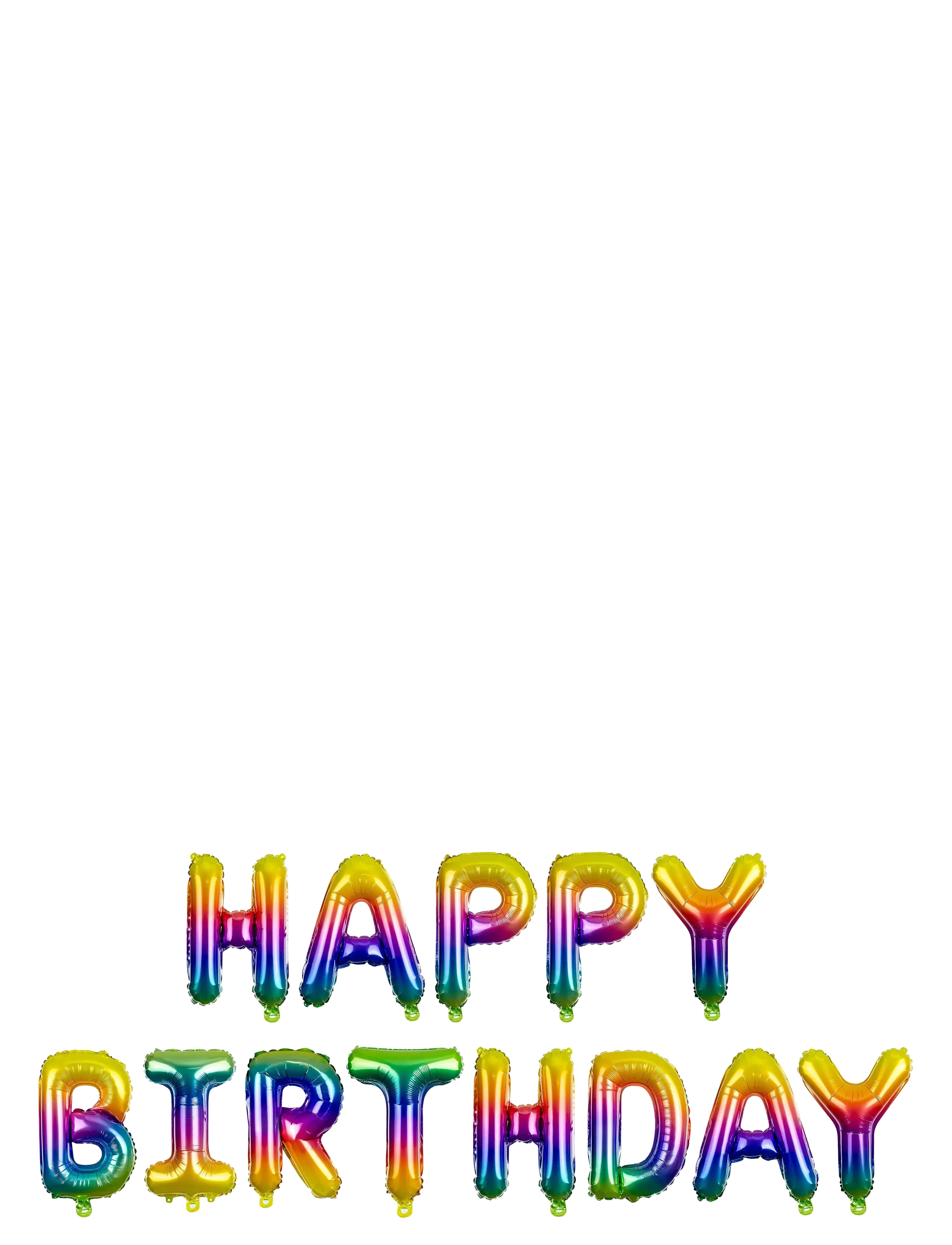 Happy Birthday Letter Foil Balloon Rainbow - MULTI COLOR