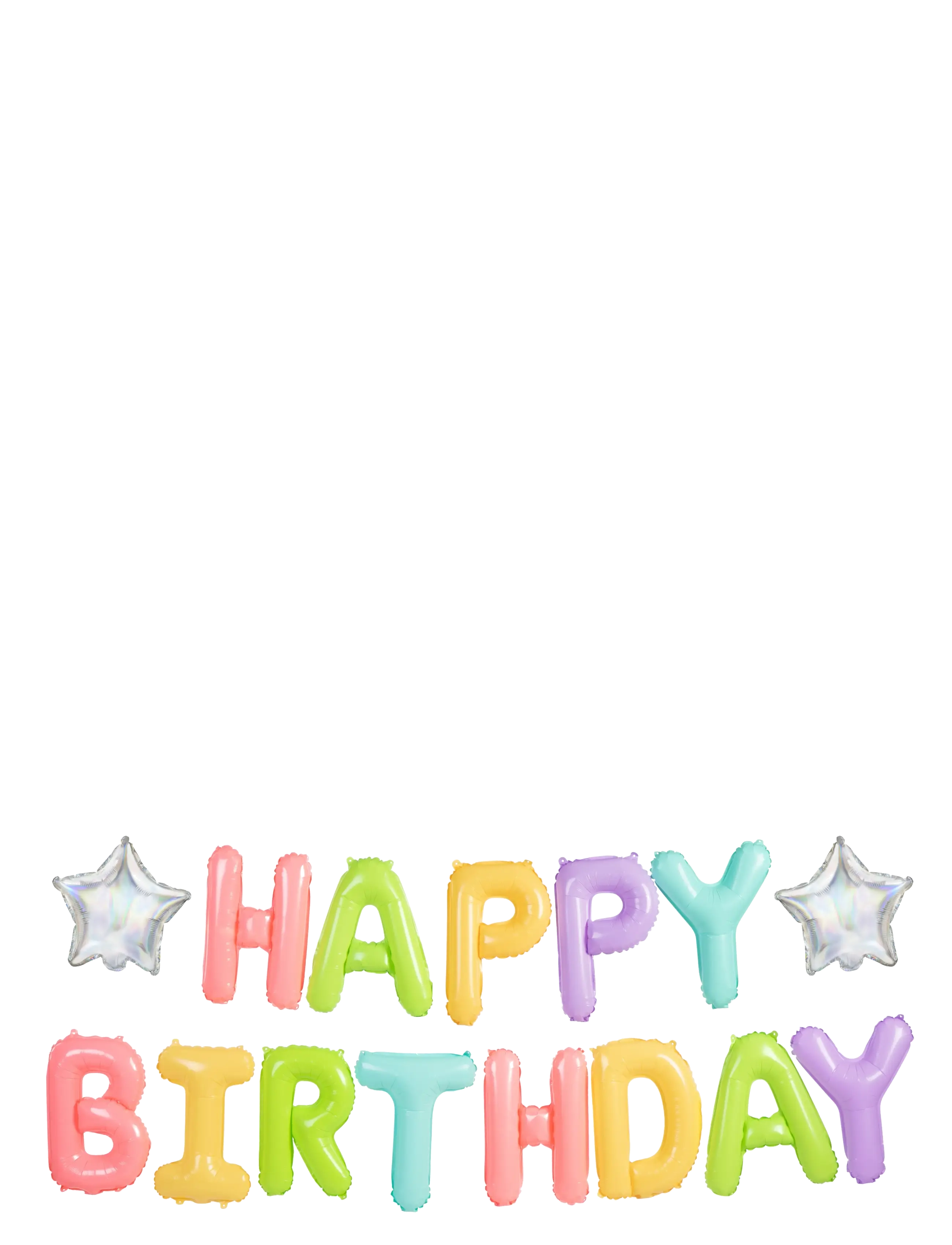 Happy Birthday Air-Filled Foil Balloon Set - MULTI COLOR