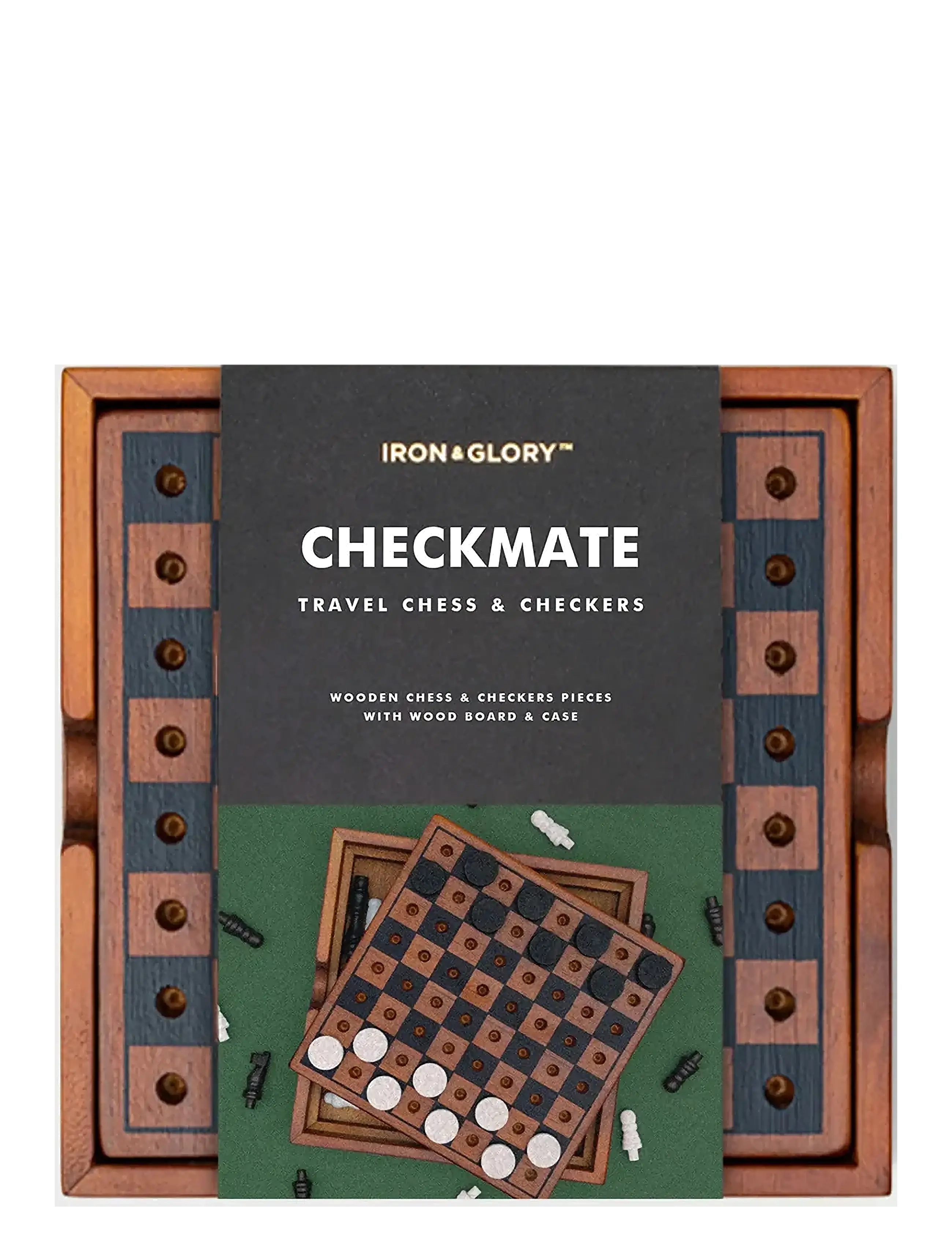 Iron & Glory Sjakk- og damspill i tre - Spill & Puslespill - BROWN / brown