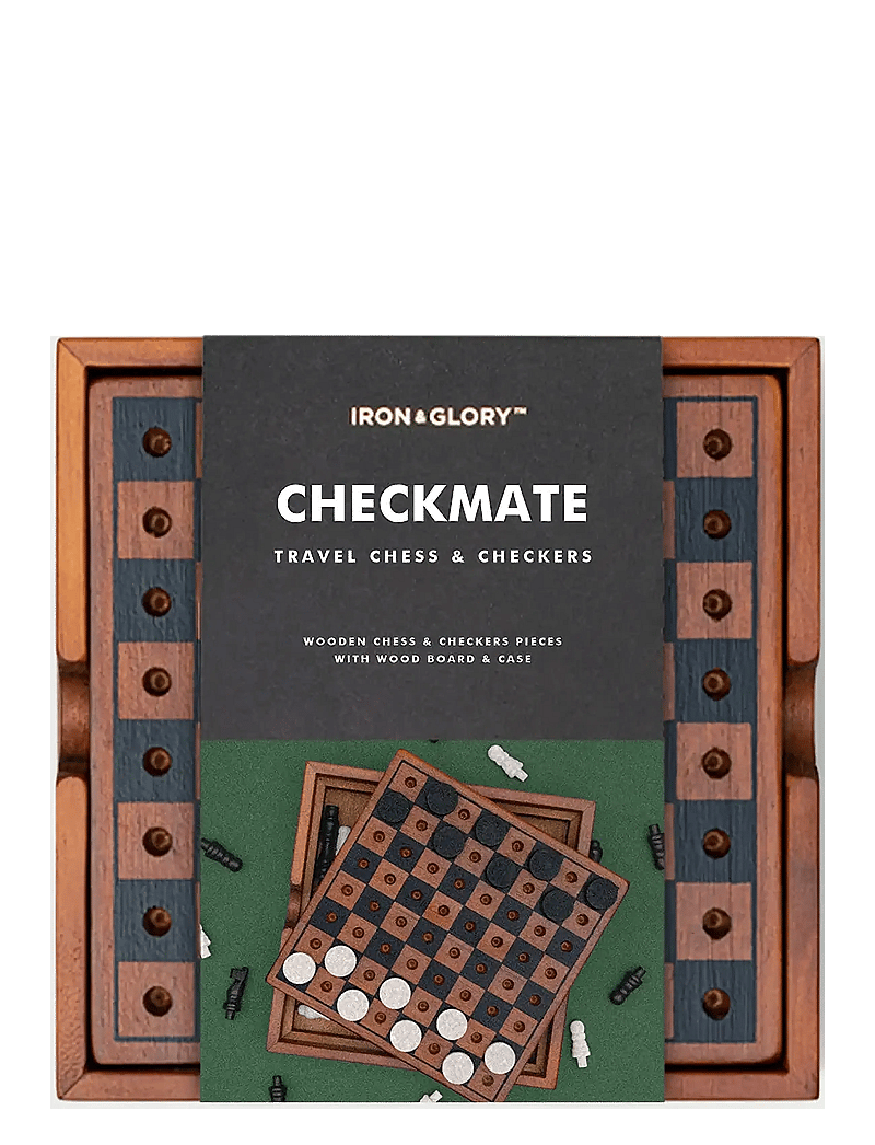 Iron & Glory - Wooden Game Chess & Checker - osta hinna alusel - brown - 0