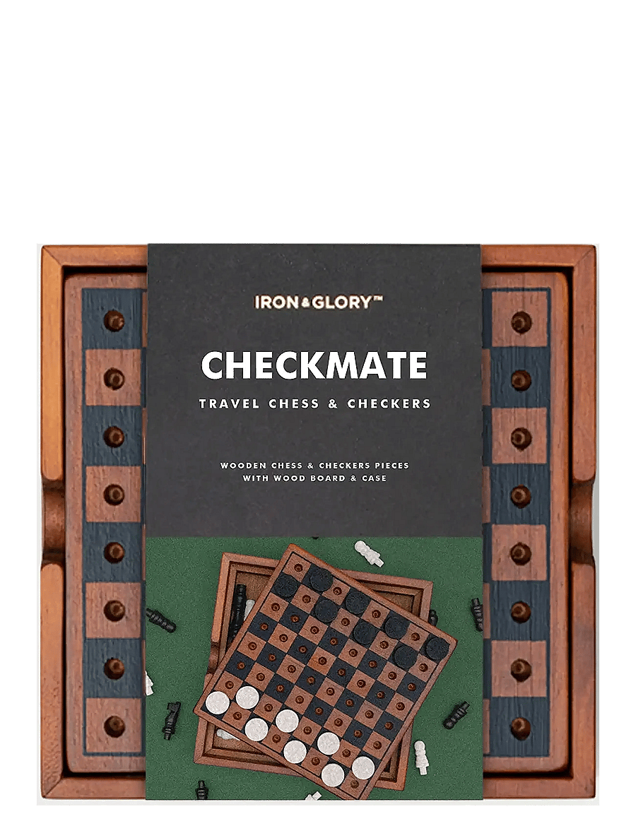 Iron & Glory - Wooden Game Chess & Checker - osta hinna alusel - brown - 0