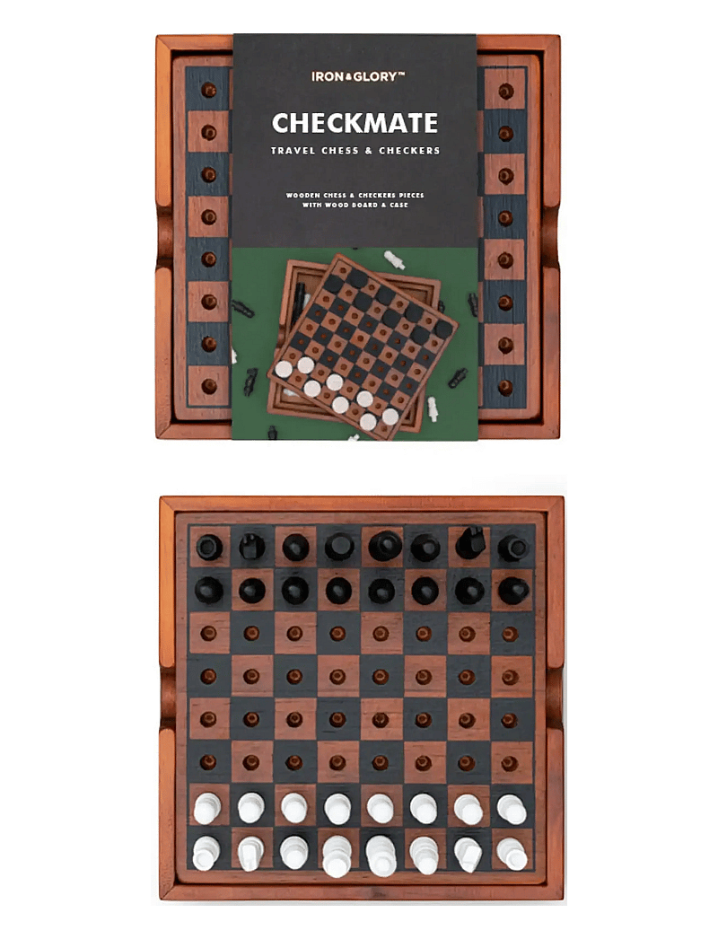 Iron & Glory - Wooden Game Chess & Checker - osta hinna alusel - brown - 1