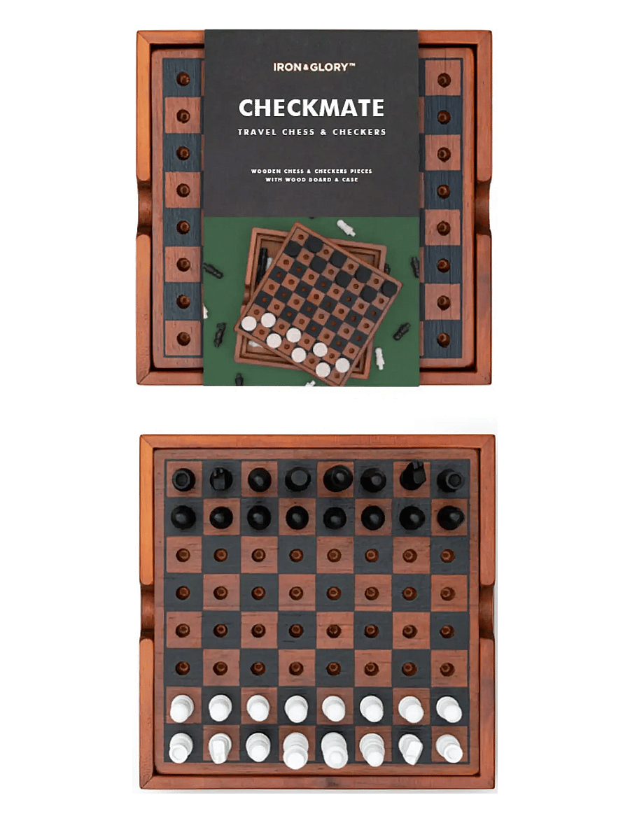 Iron & Glory - Wooden Game Chess & Checker - osta hinna alusel - brown - 1